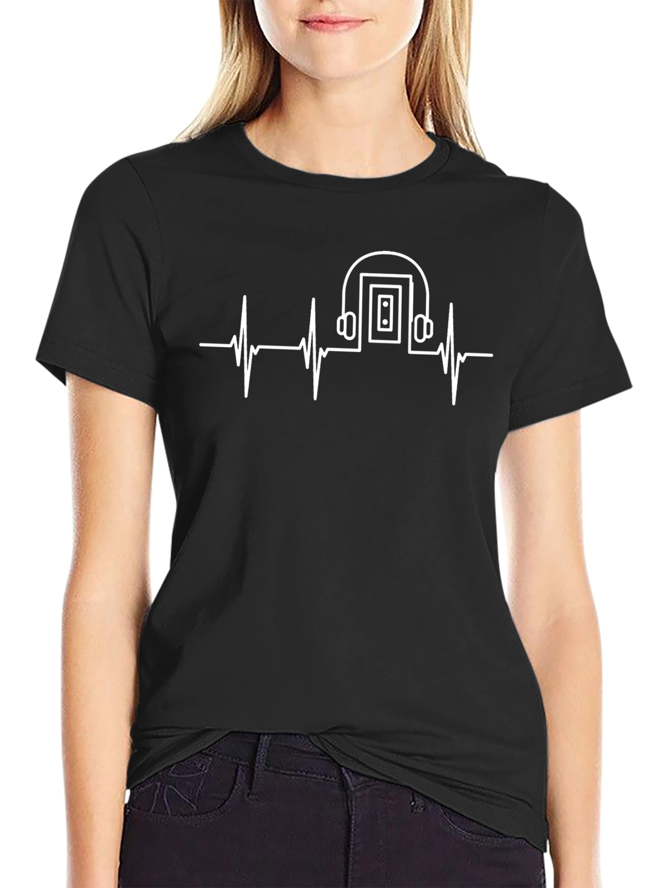 Music is Life T-Shirt - Heartbeat Headphones
