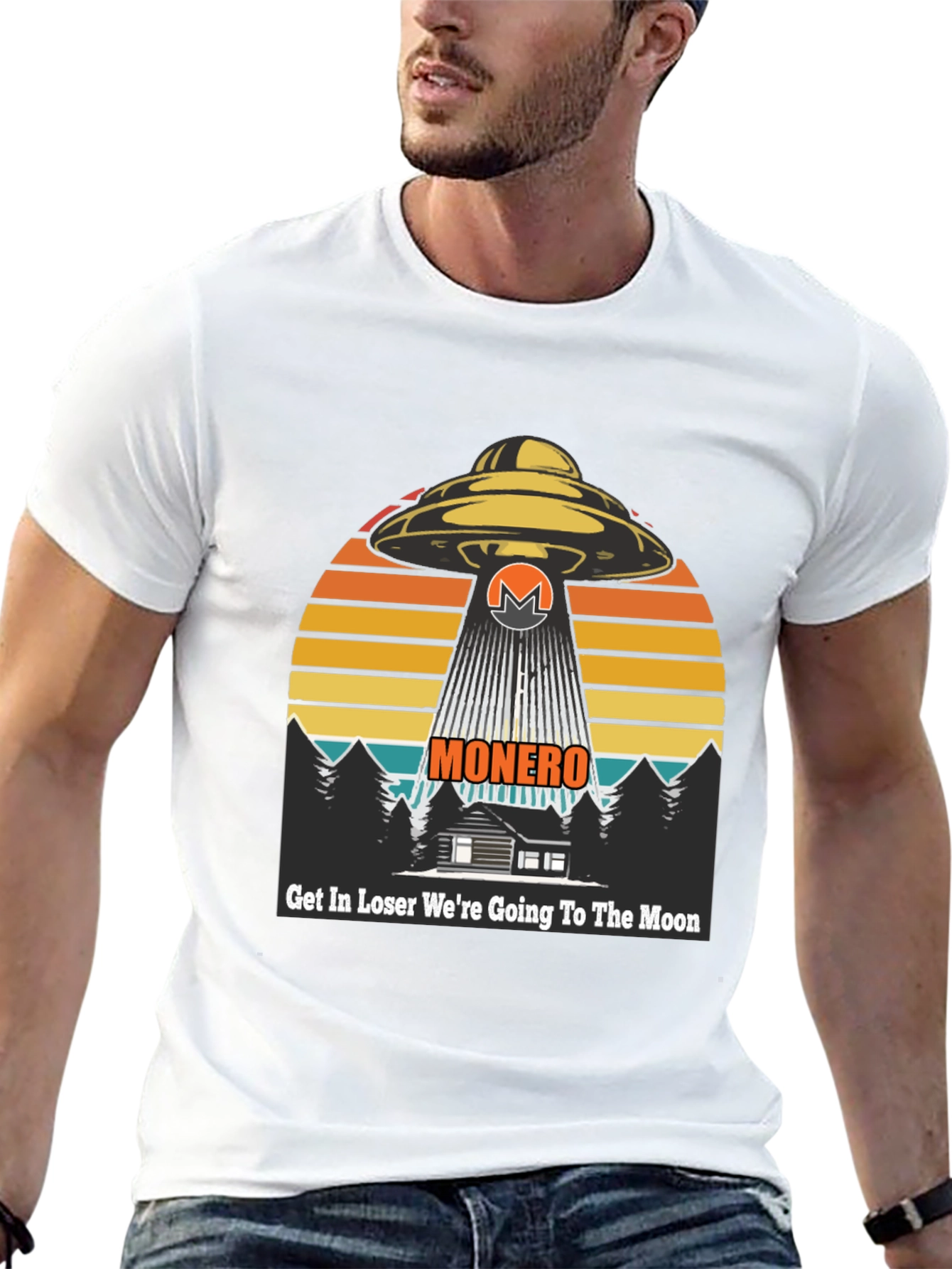 Monero UFO Abduction T-Shirt - Crypto to the Moon!