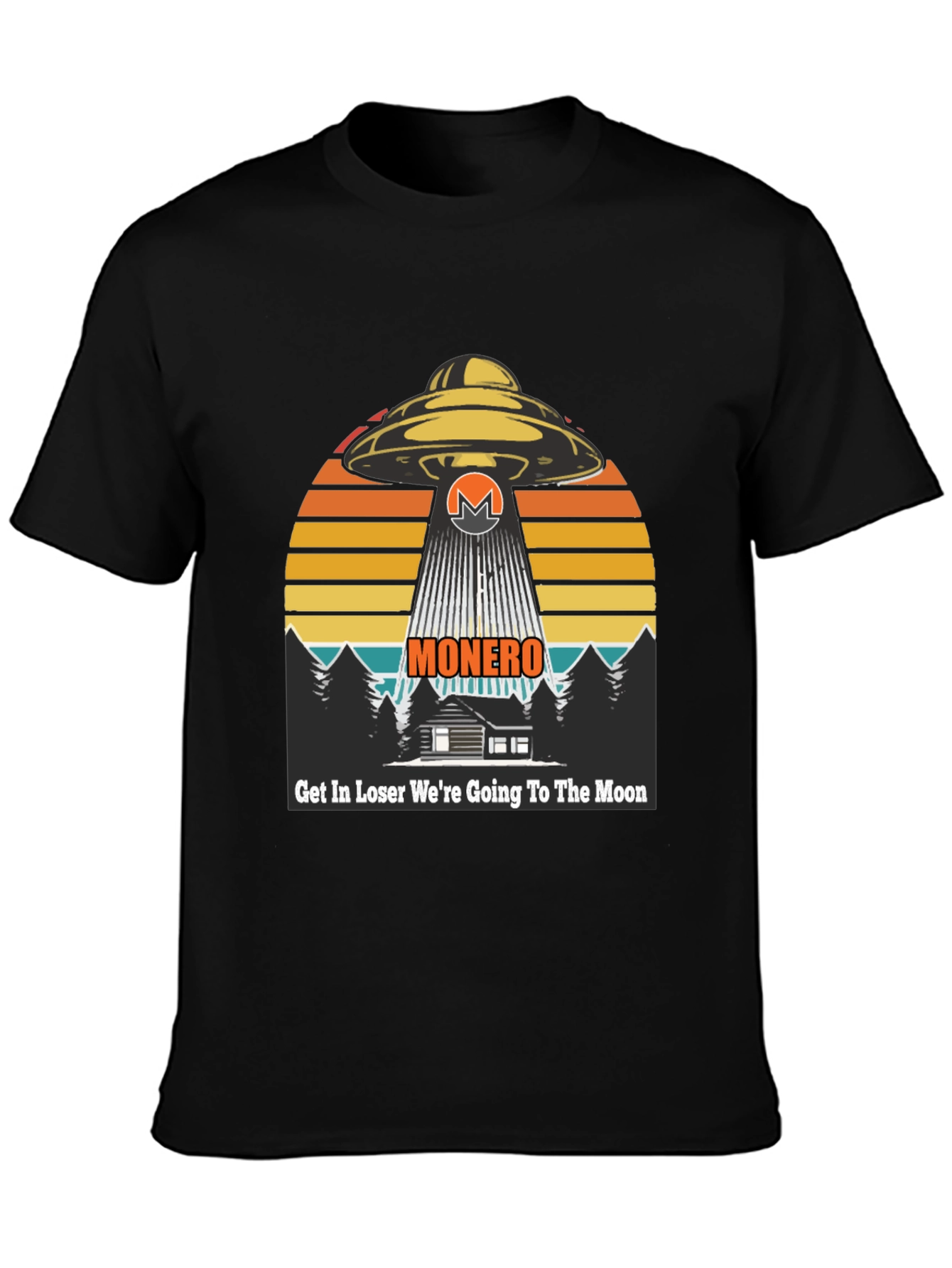 Monero UFO Abduction T-Shirt - Crypto to the Moon!