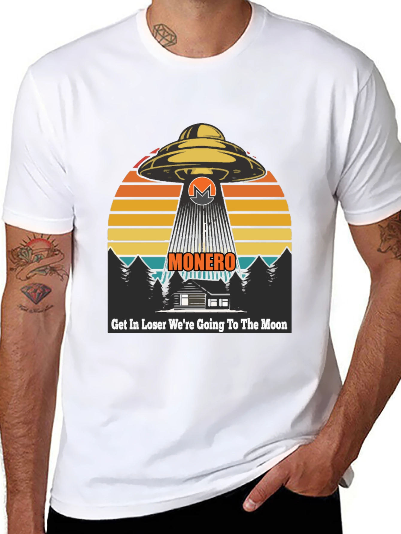 Monero UFO Abduction T-Shirt - Crypto to the Moon!