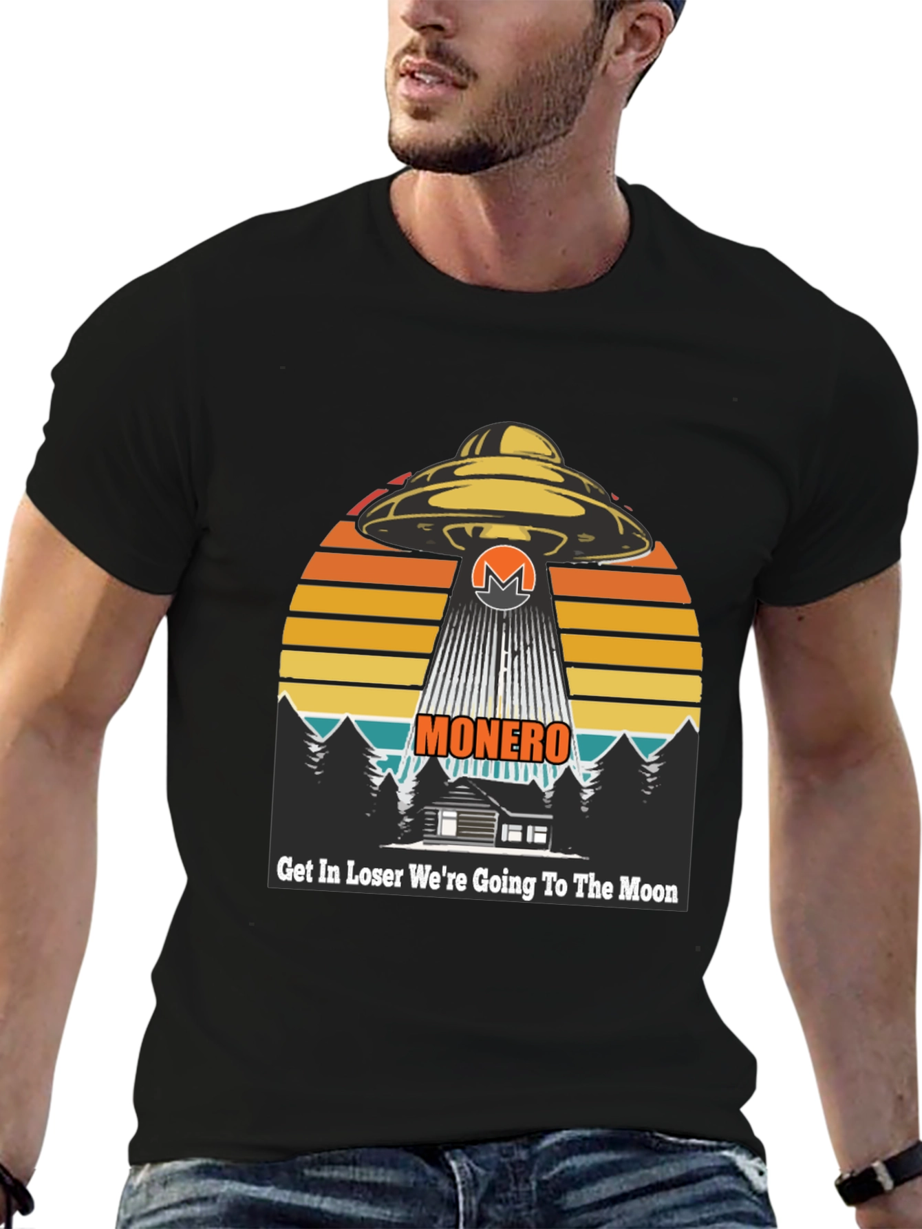 Monero UFO Abduction T-Shirt - Crypto to the Moon!