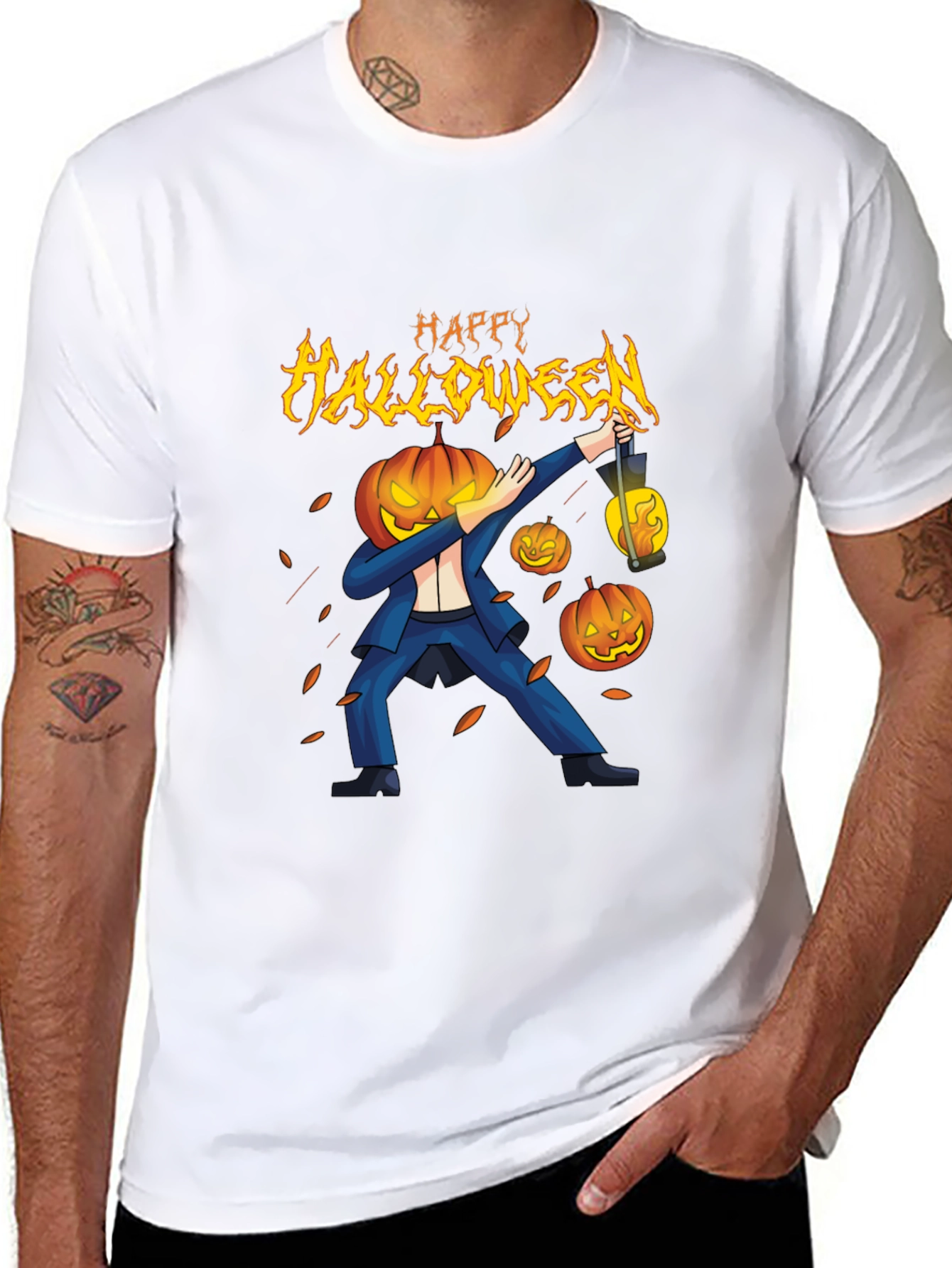 Happy Halloween Pumpkin Head Dabbing T-Shirt