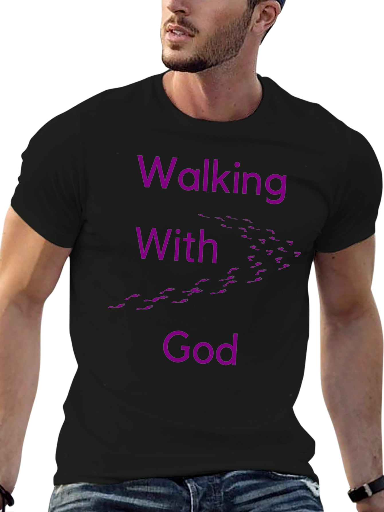 Walking With God Graphic Tee - Black
