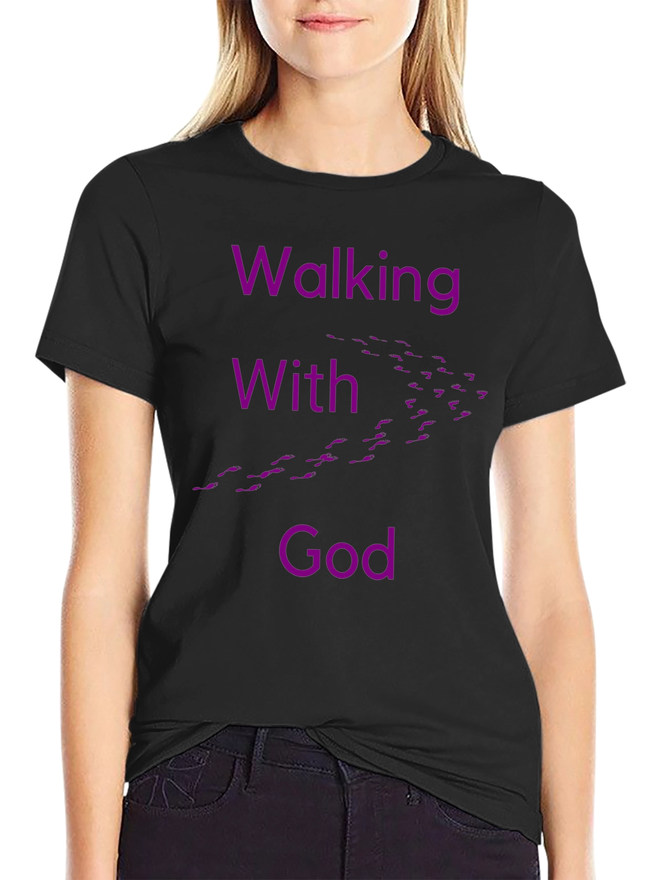 Walking With God Graphic Tee - Black