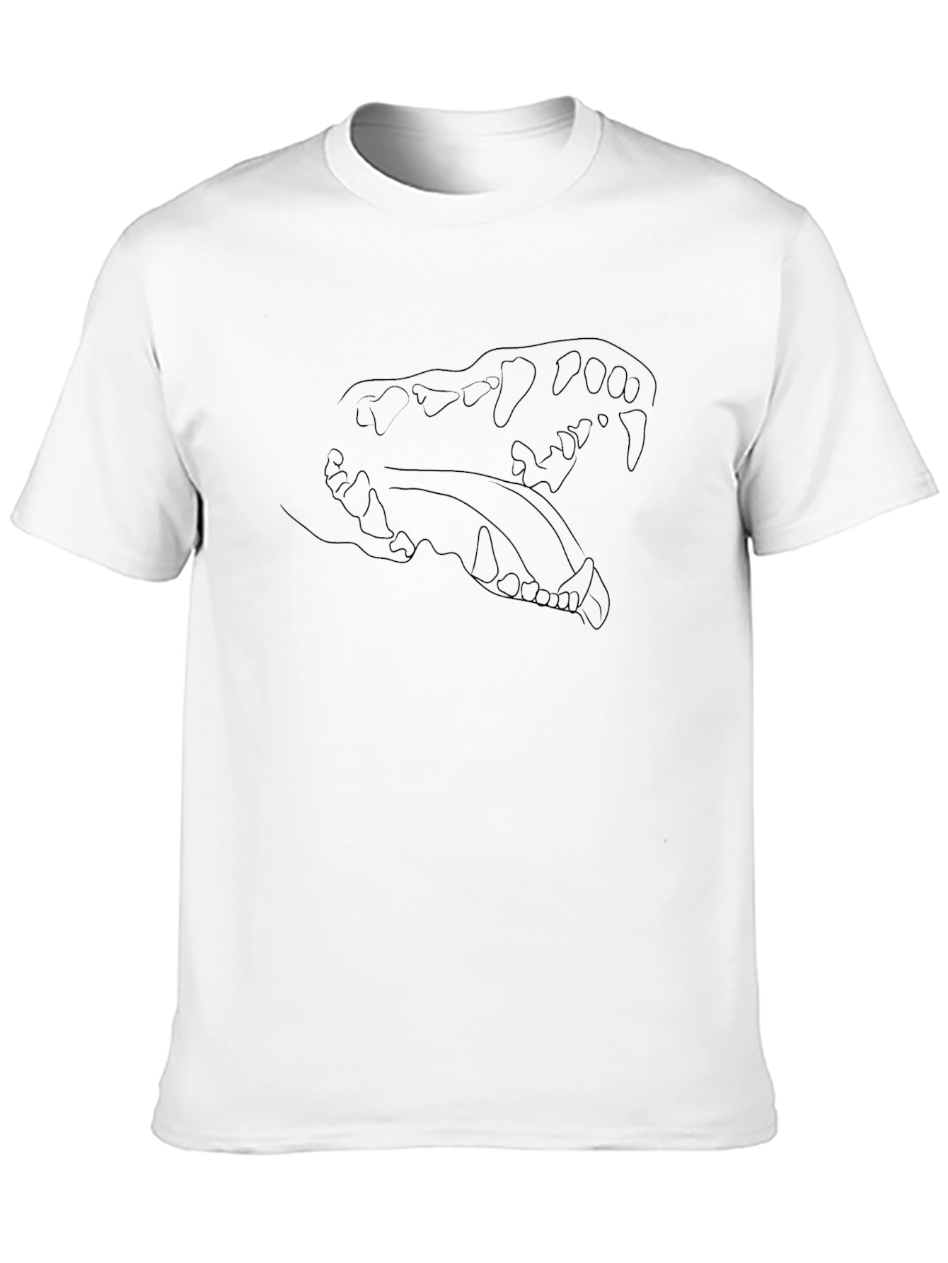 Black Skull Outline Tee - Modern Graphic T-Shirt