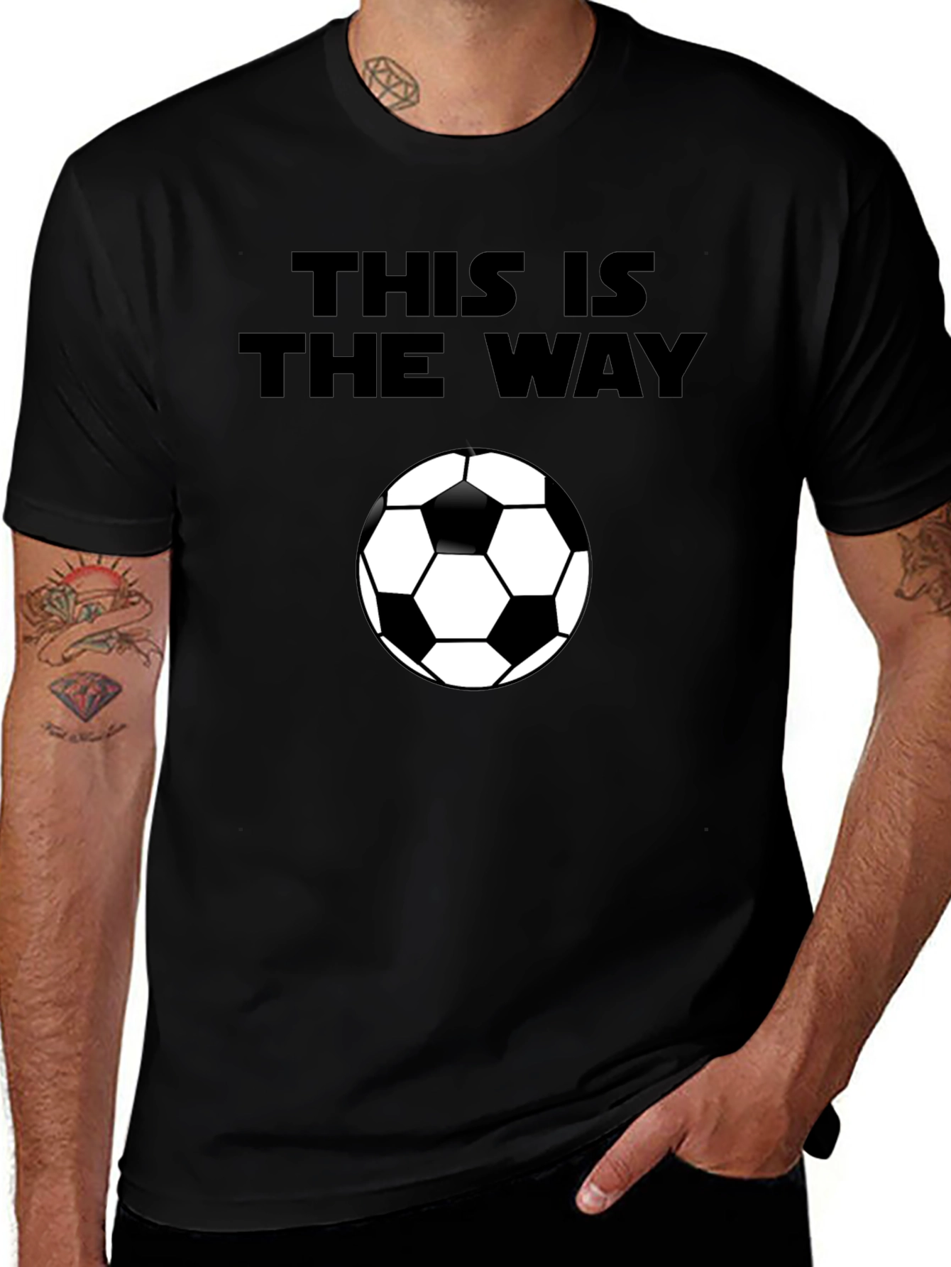 This is the Way Soccer Ball Black T-Shirt