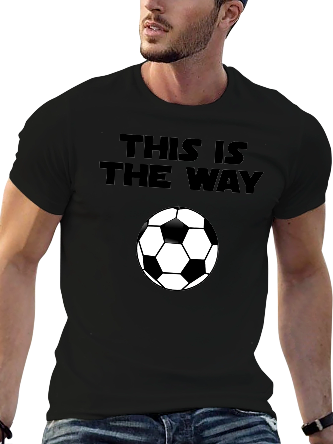 This is the Way Soccer Ball Black T-Shirt