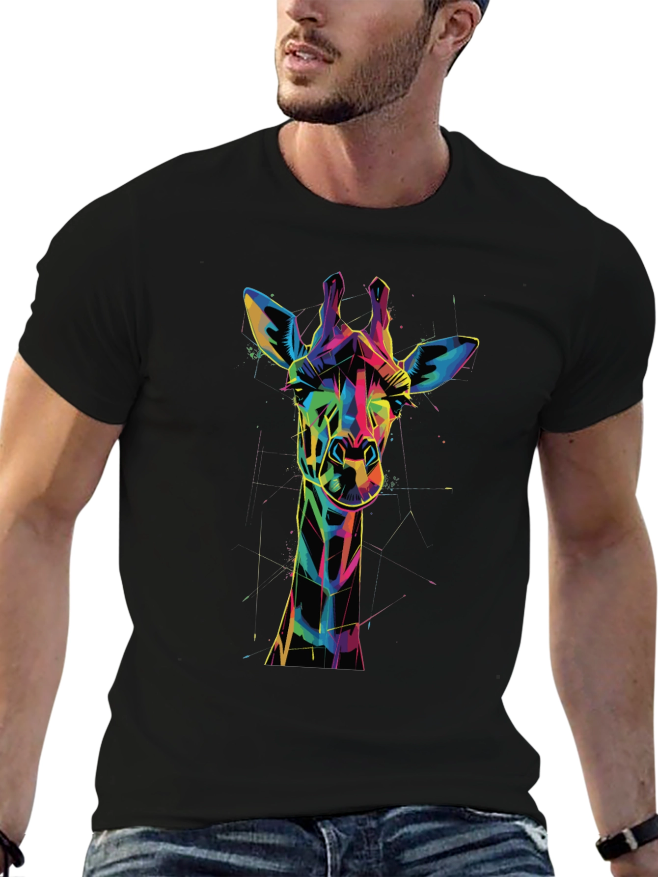 Geometric Giraffe Graphic Tee