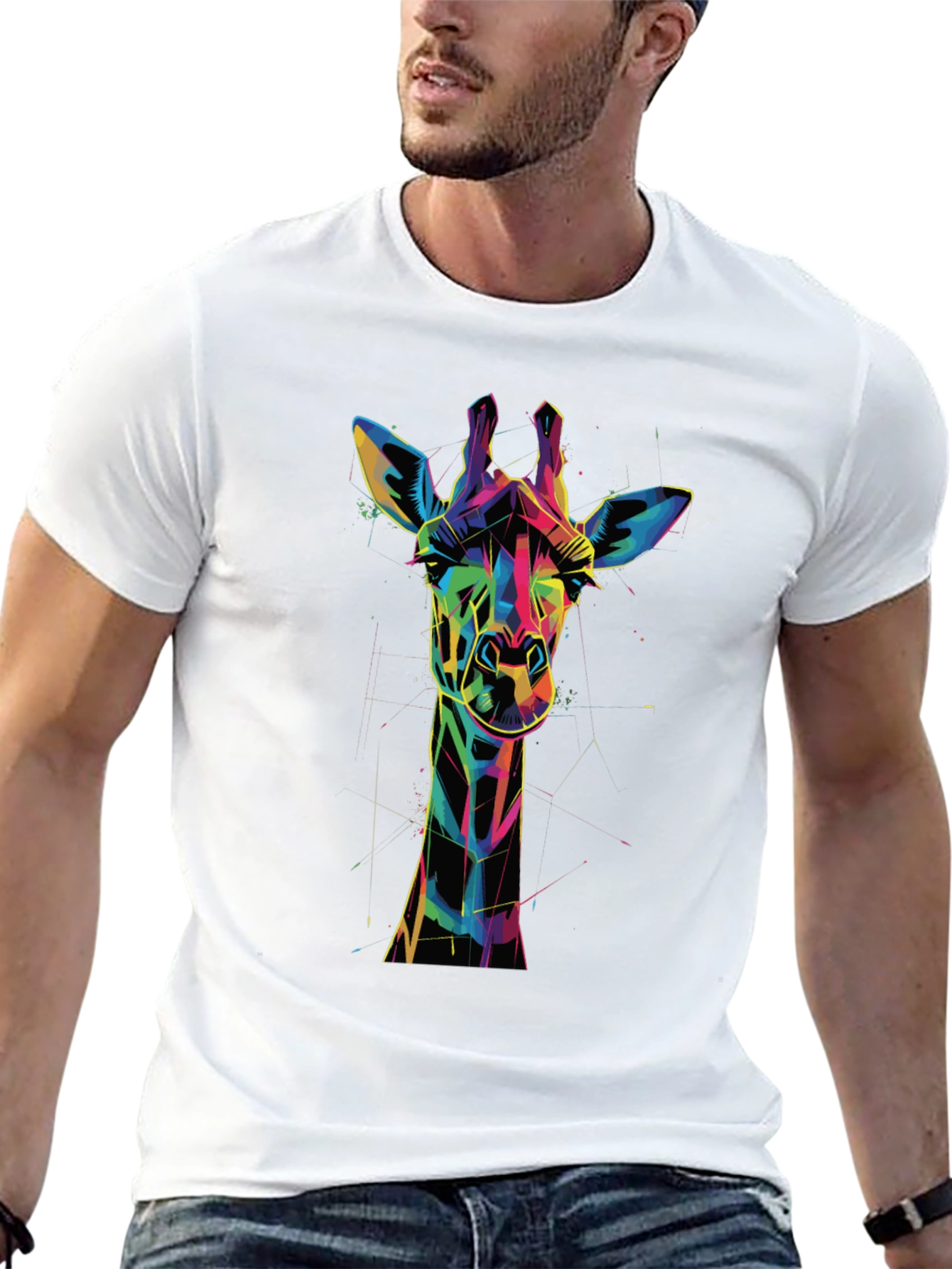 Geometric Giraffe Graphic Tee