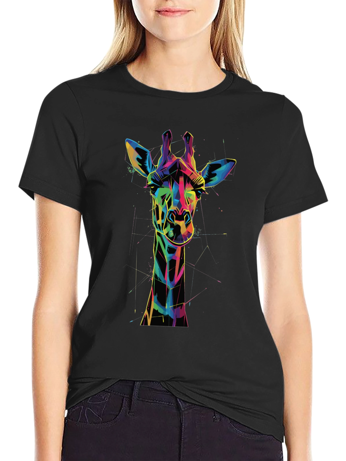 Geometric Giraffe Graphic Tee