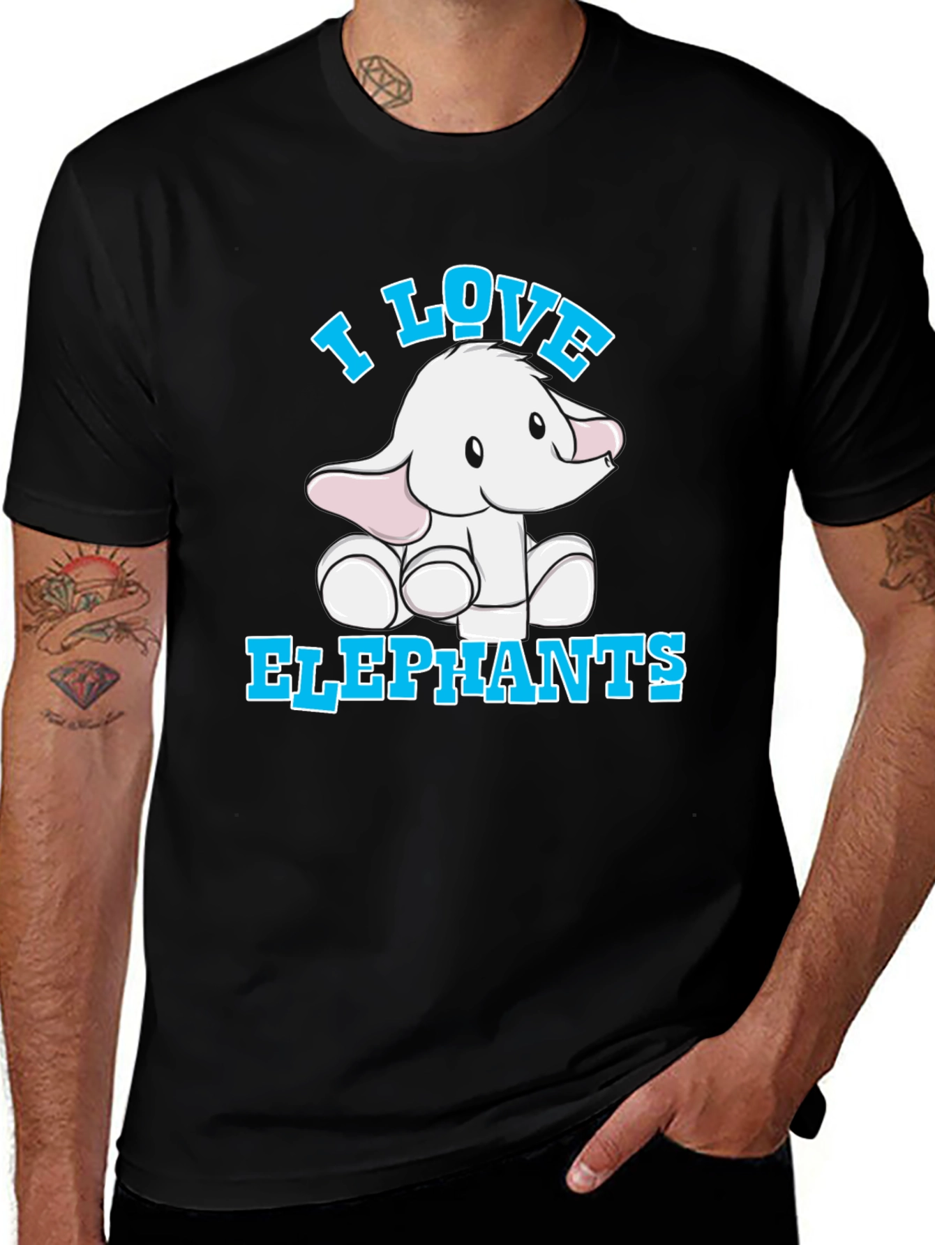 I Love Elephants T-Shirt Cute Animal Tee