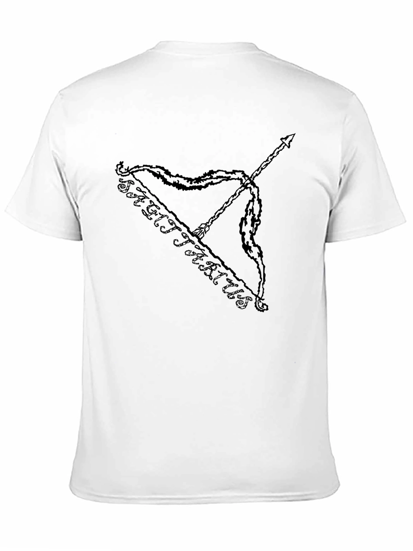 Sagittarius Bow and Arrow Black Graphic T-Shirt