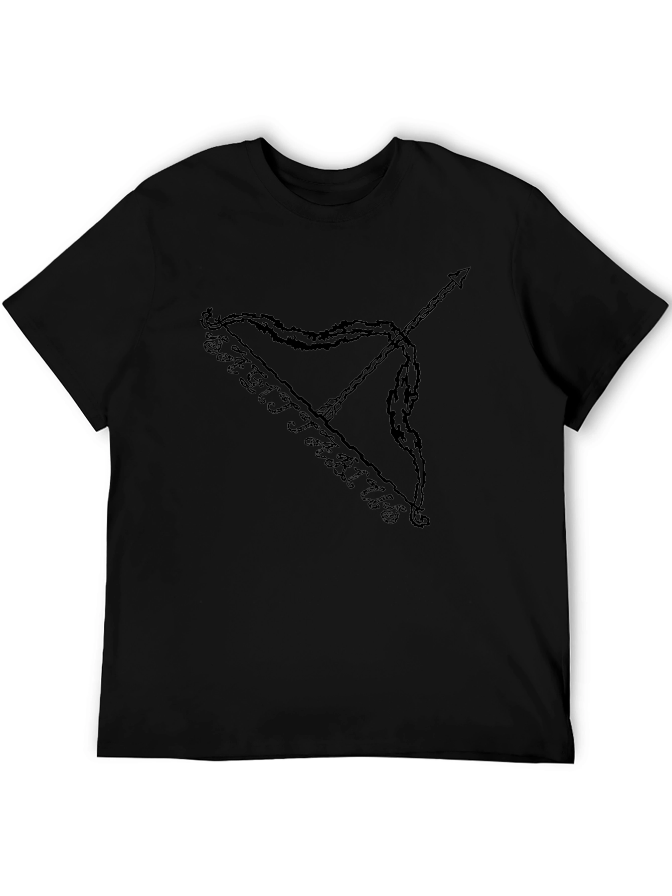 Sagittarius Bow and Arrow Black Graphic T-Shirt