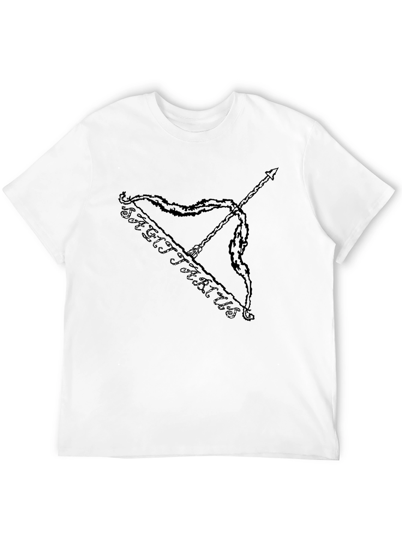 Sagittarius Bow and Arrow Black Graphic T-Shirt