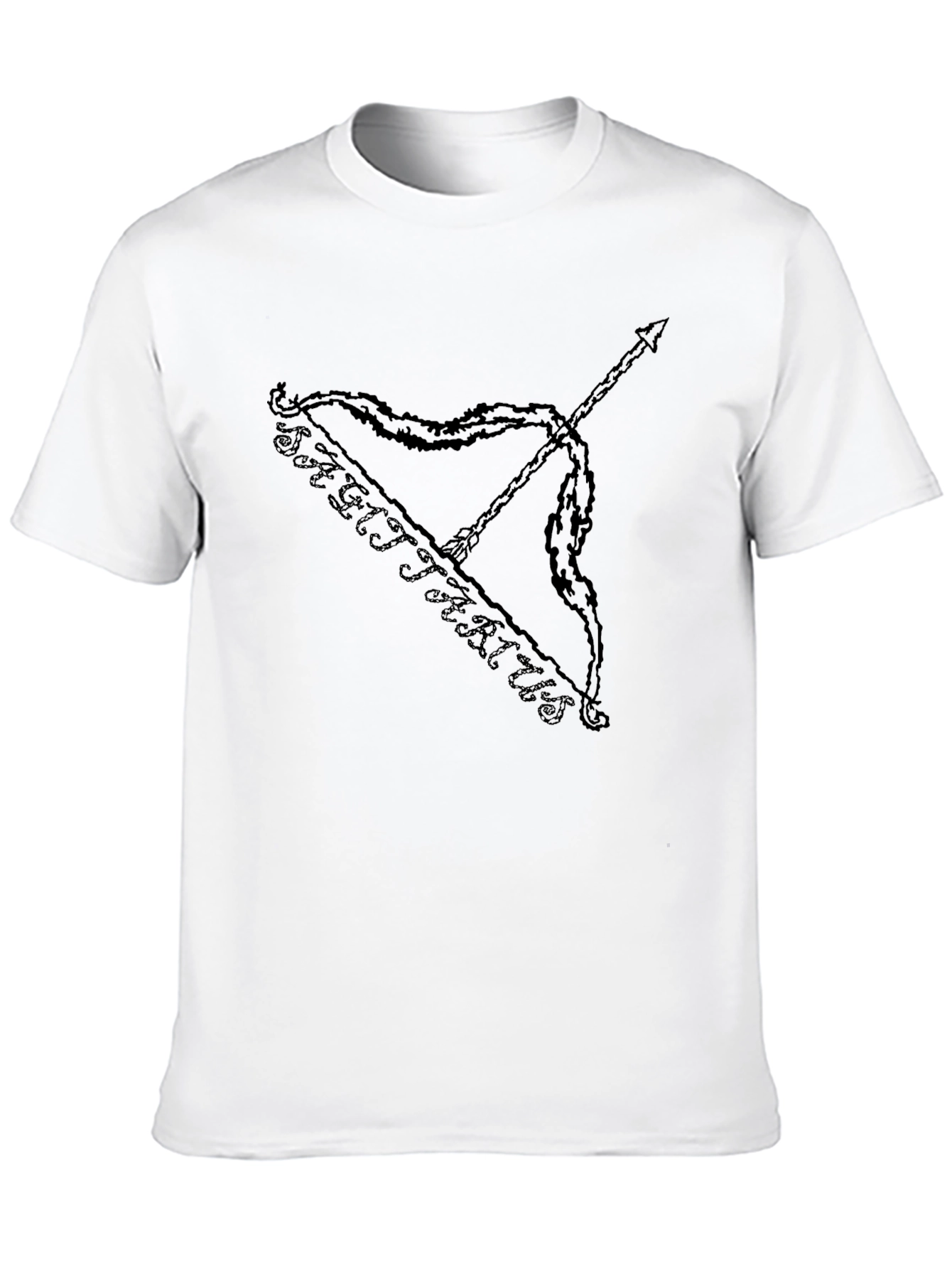 Sagittarius Bow and Arrow Black Graphic T-Shirt