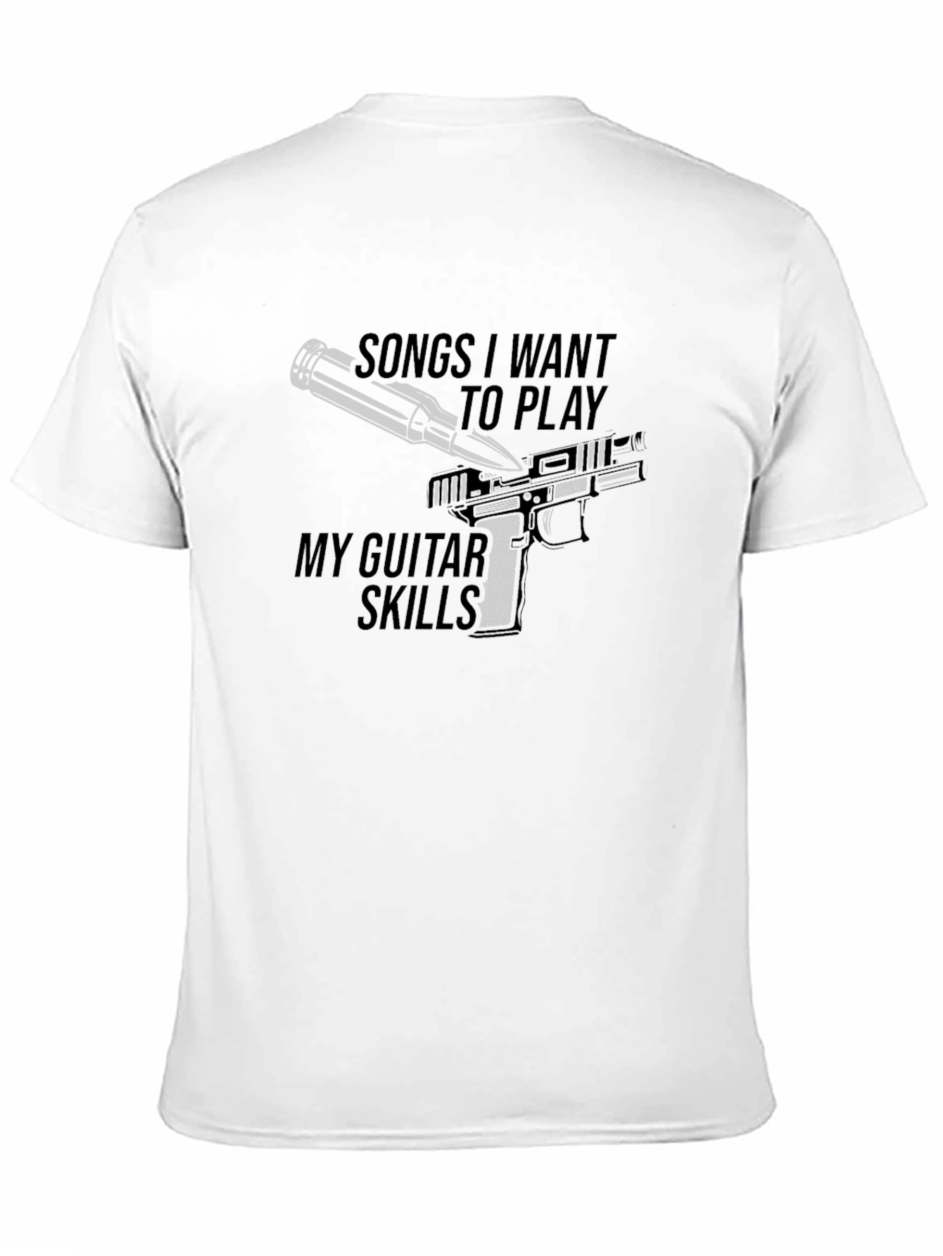 Guitar Skills Graphic Tee - Black Cotton T-Shirt
