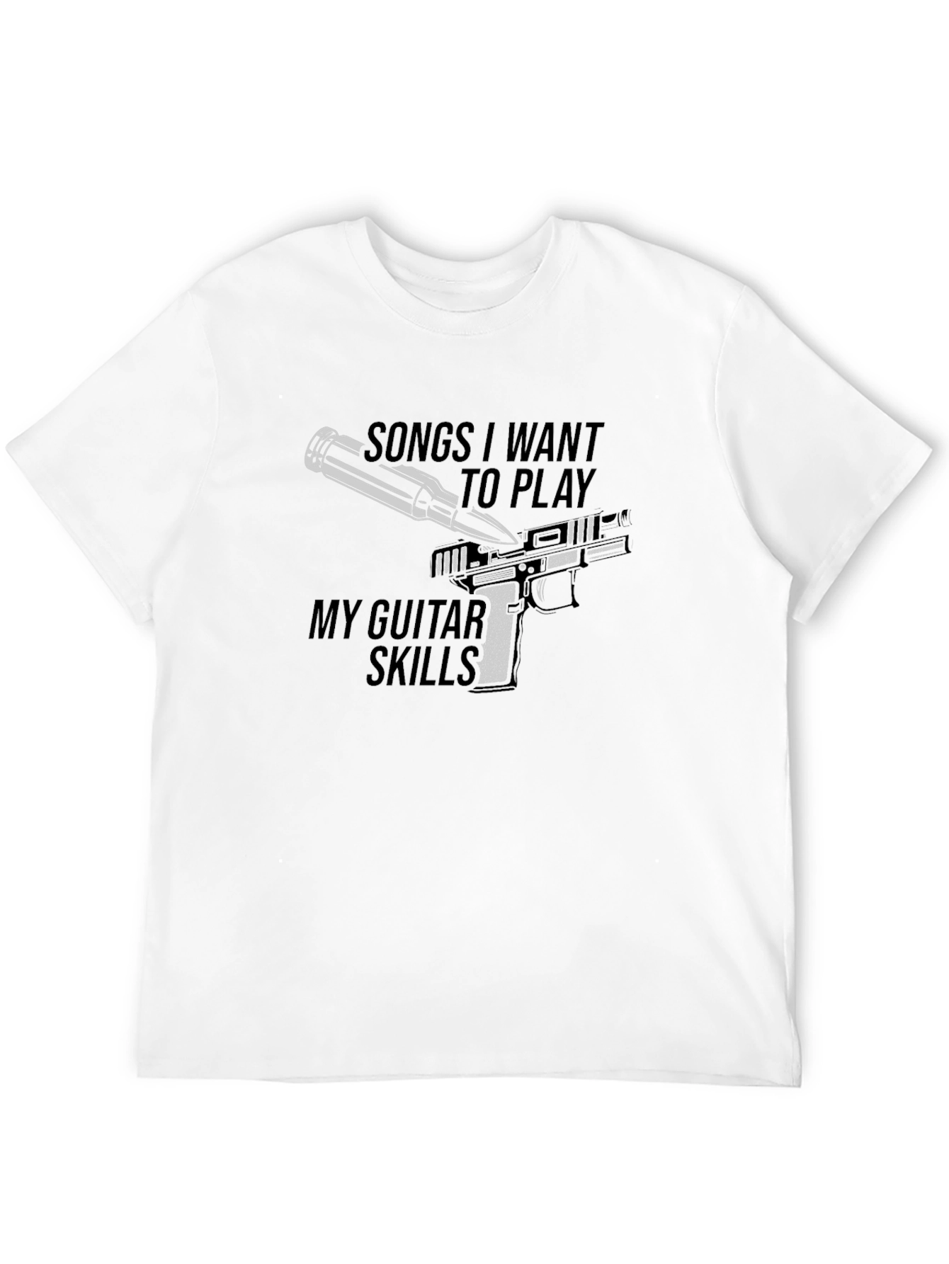 Guitar Skills Graphic Tee - Black Cotton T-Shirt