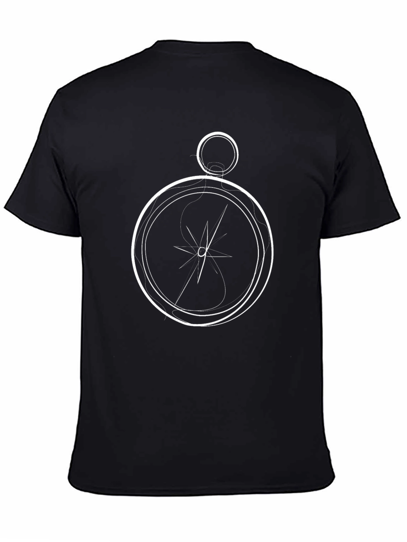Compass Graphic Print Black T-Shirt