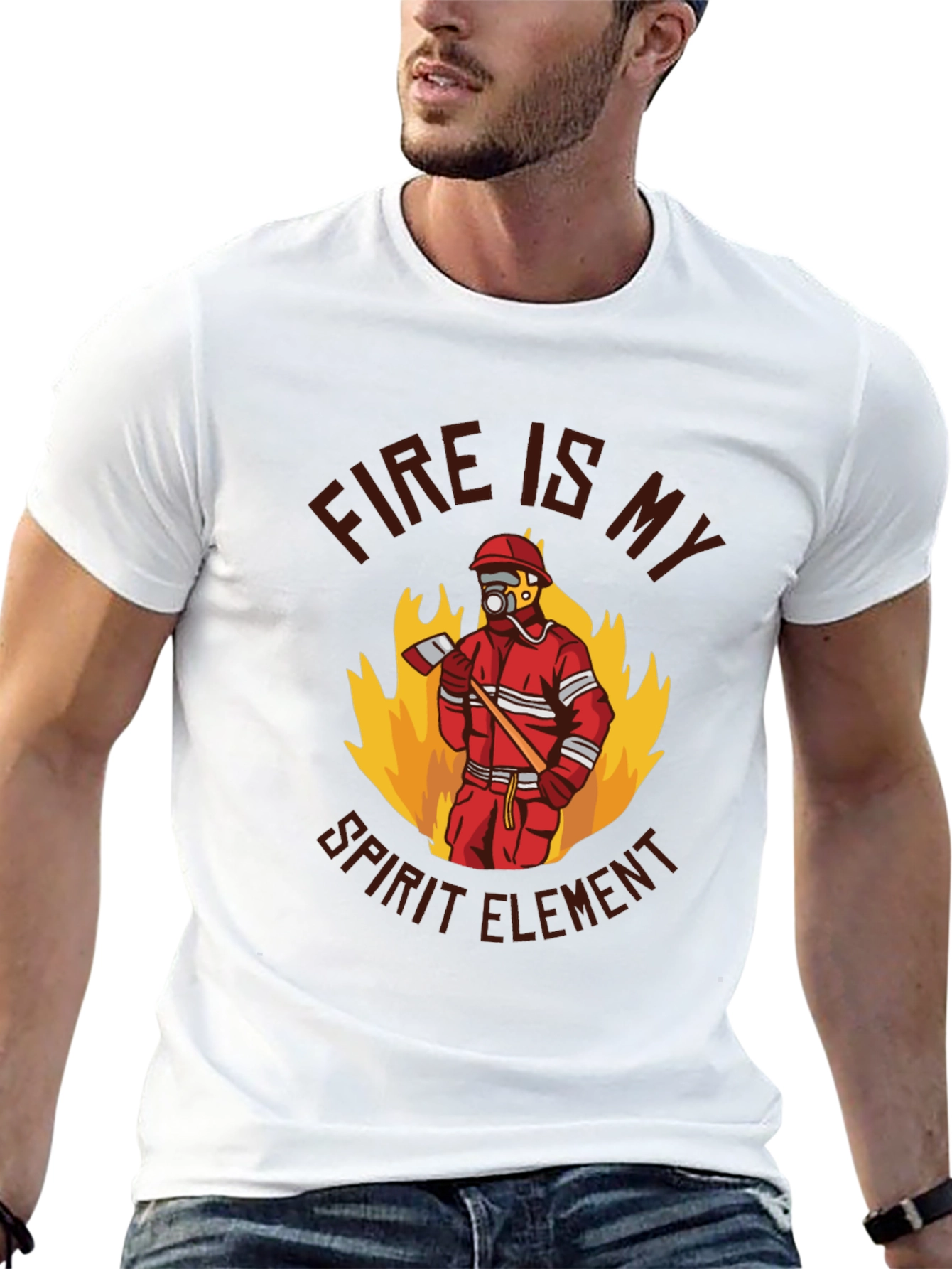 Firefighter Spirit Element Graphic T-Shirt