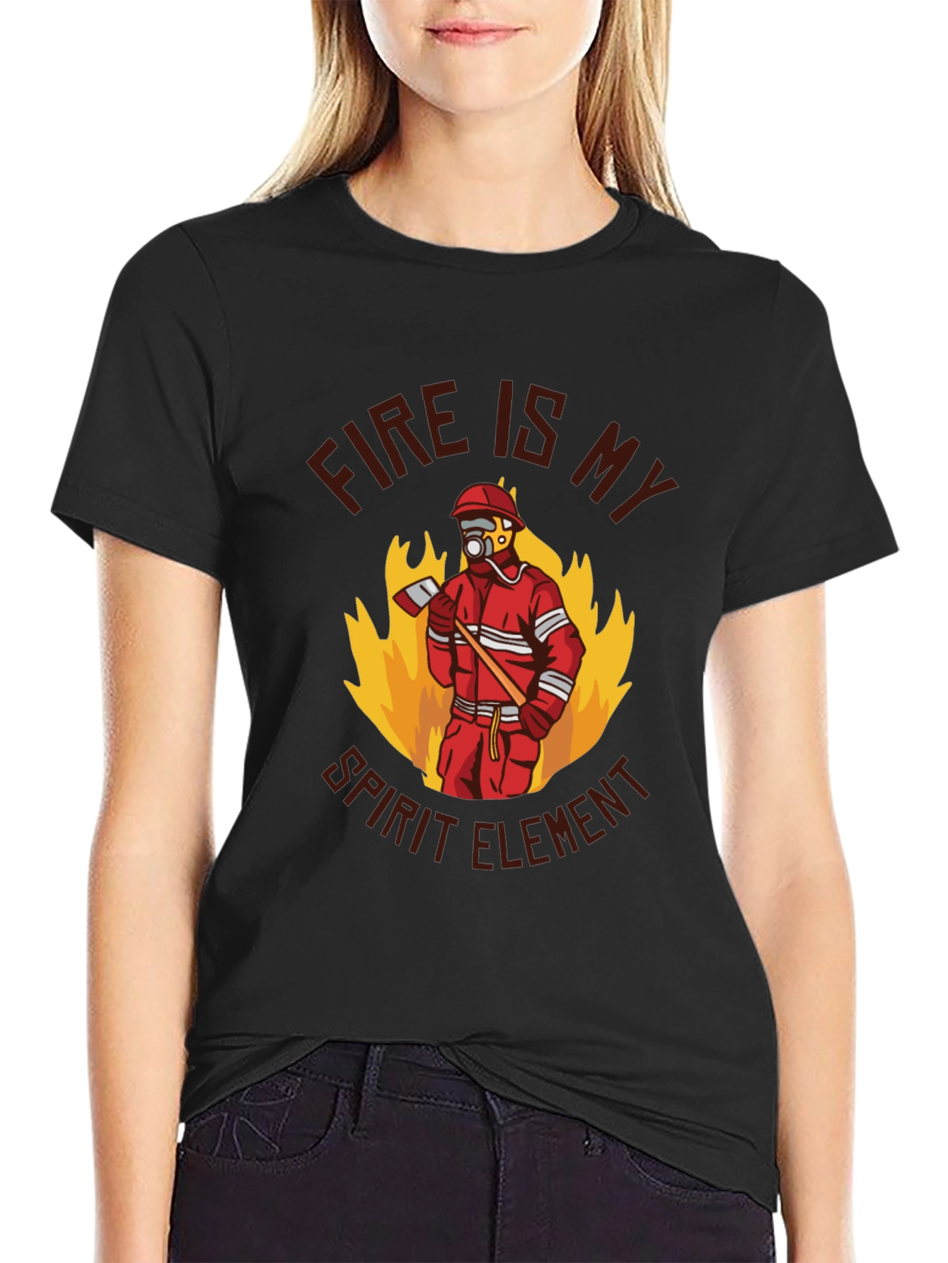 Firefighter Spirit Element Graphic T-Shirt