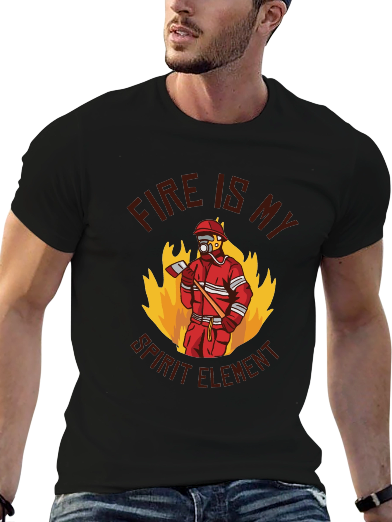 Firefighter Spirit Element Graphic T-Shirt