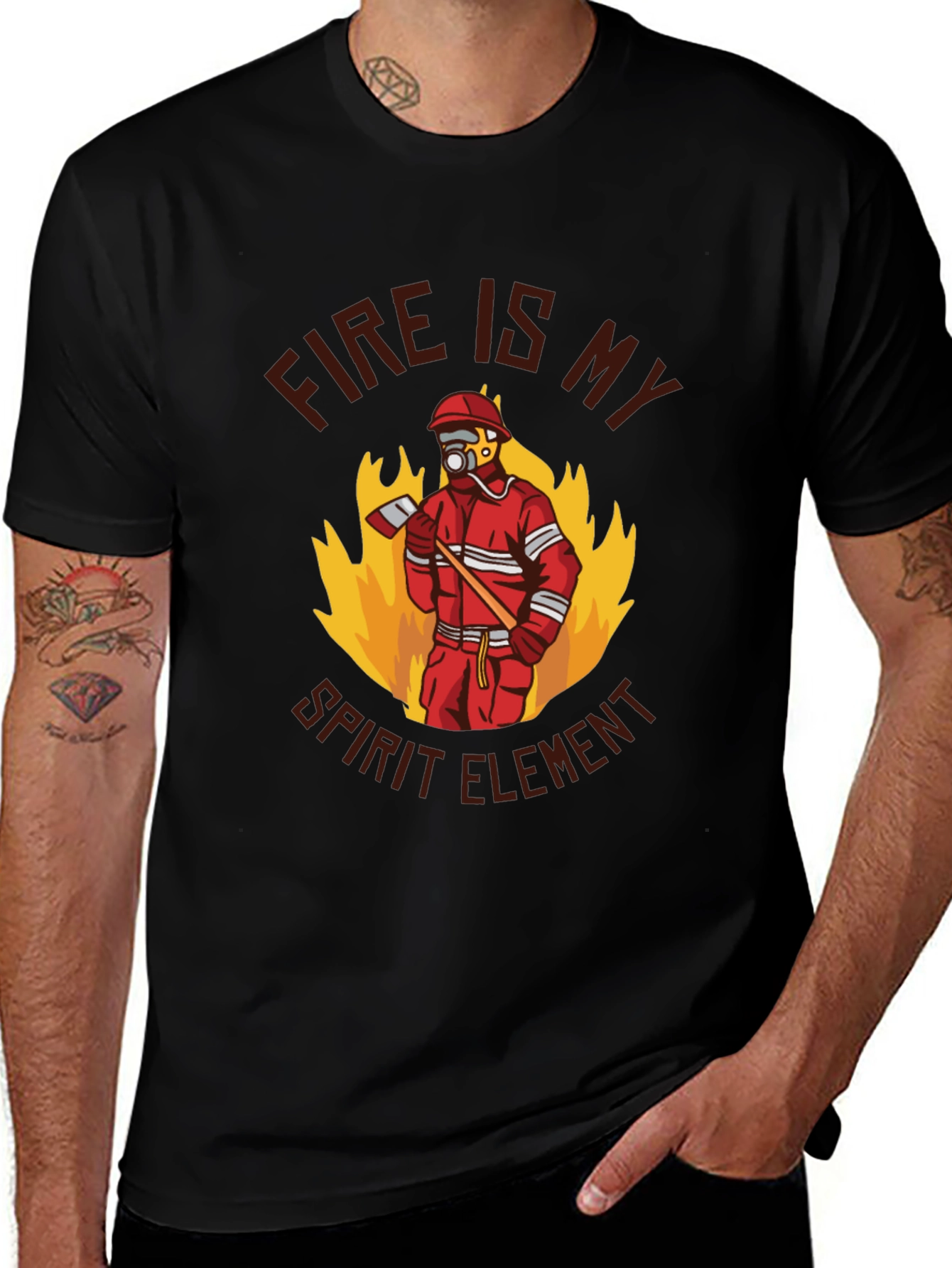 Firefighter Spirit Element Graphic T-Shirt
