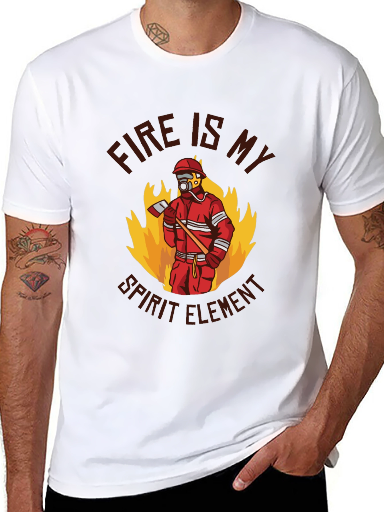Firefighter Spirit Element Graphic T-Shirt