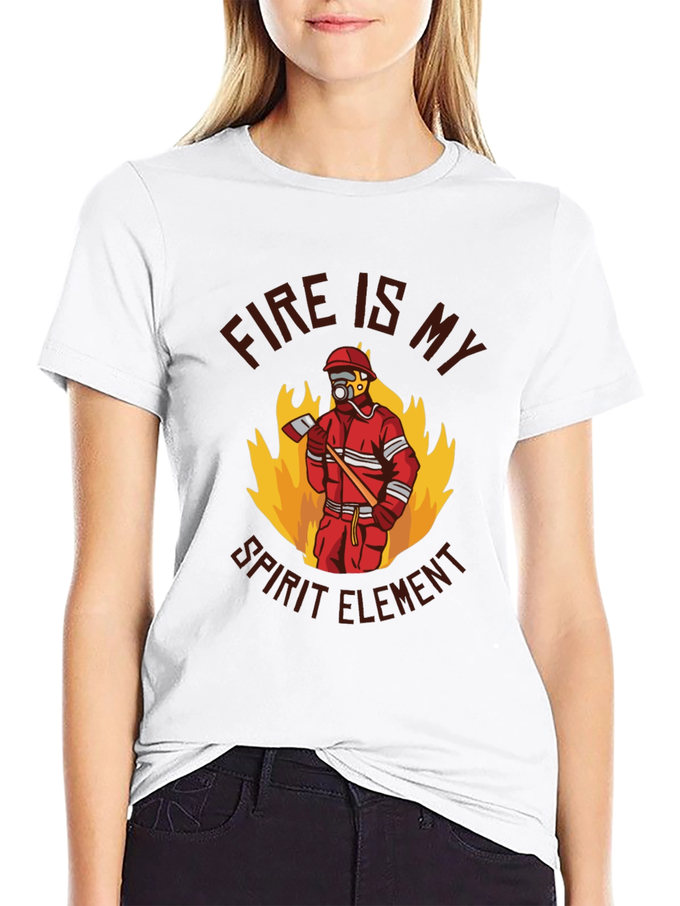 Firefighter Spirit Element Graphic T-Shirt