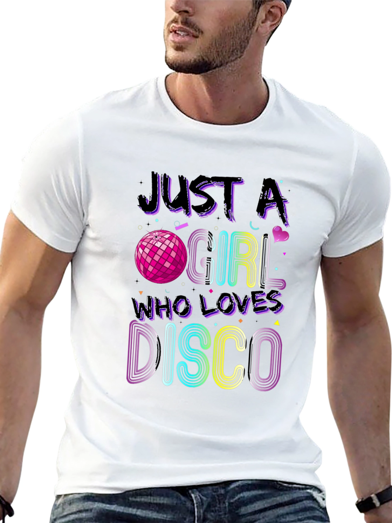 Disco Girl Graphic Tee - Retro Party Shirt