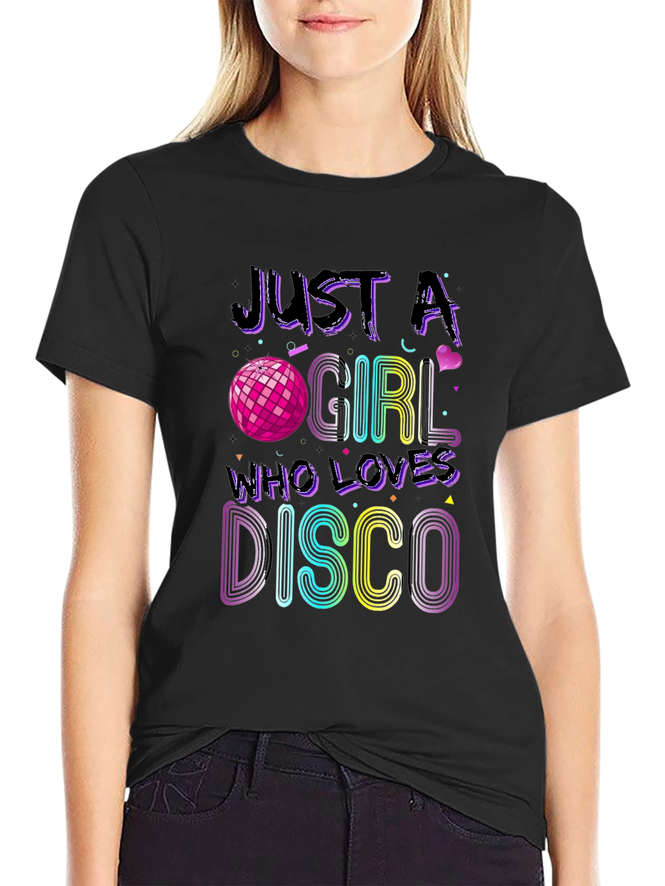 Disco Girl Graphic Tee - Retro Party Shirt