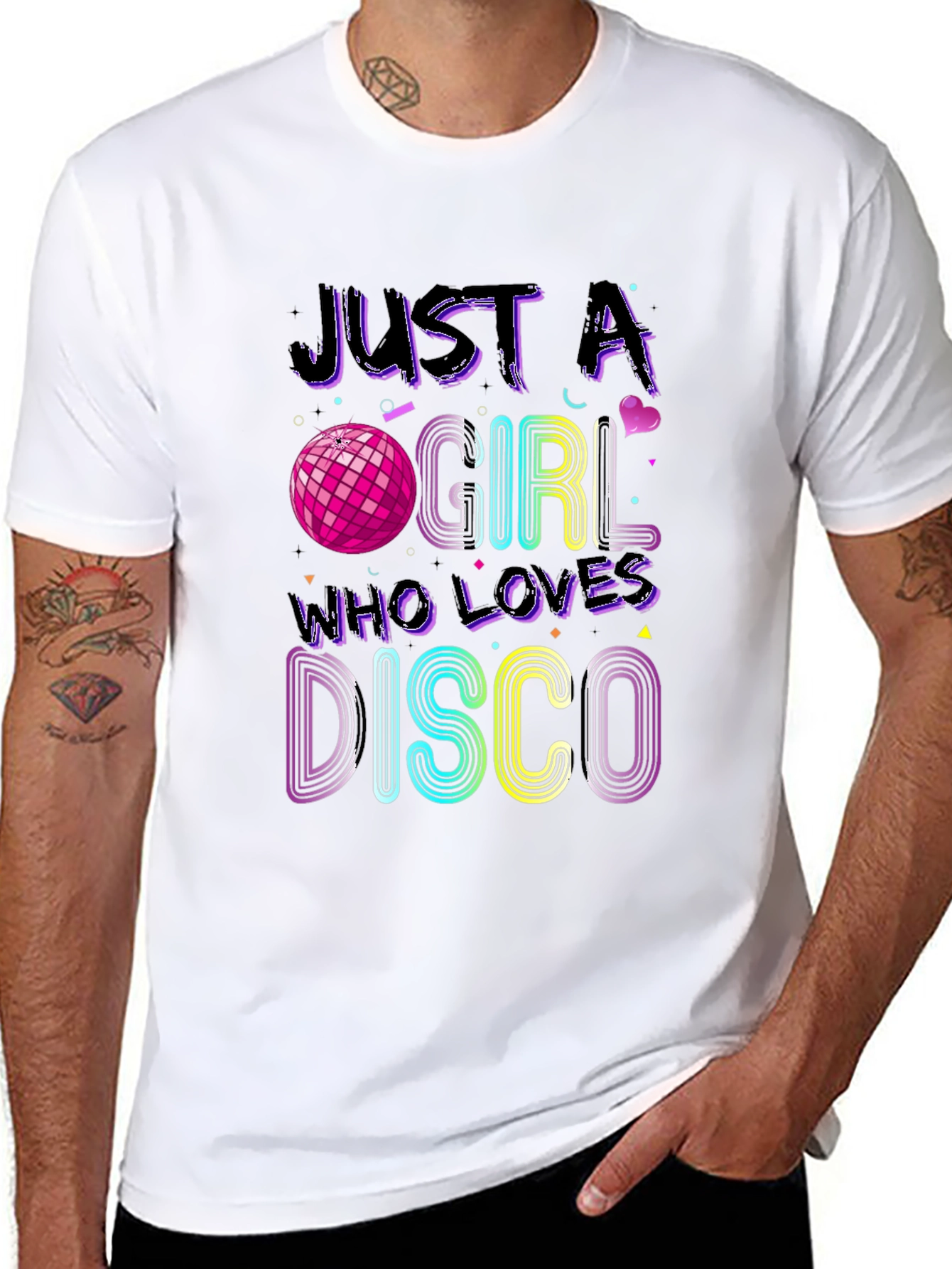 Disco Girl Graphic Tee - Retro Party Shirt