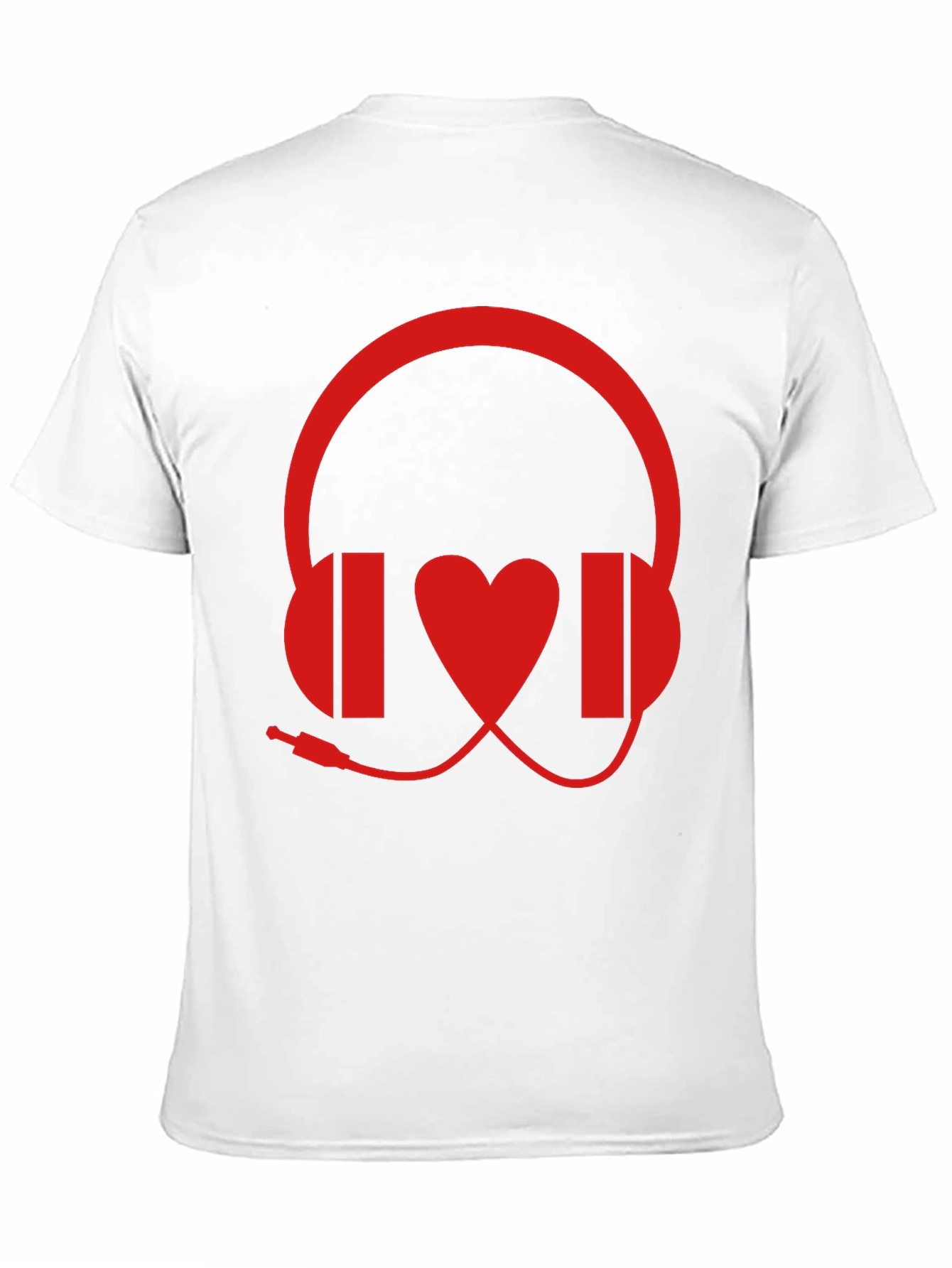 Music Lover Graphic Tee - Headphones and Heart Design