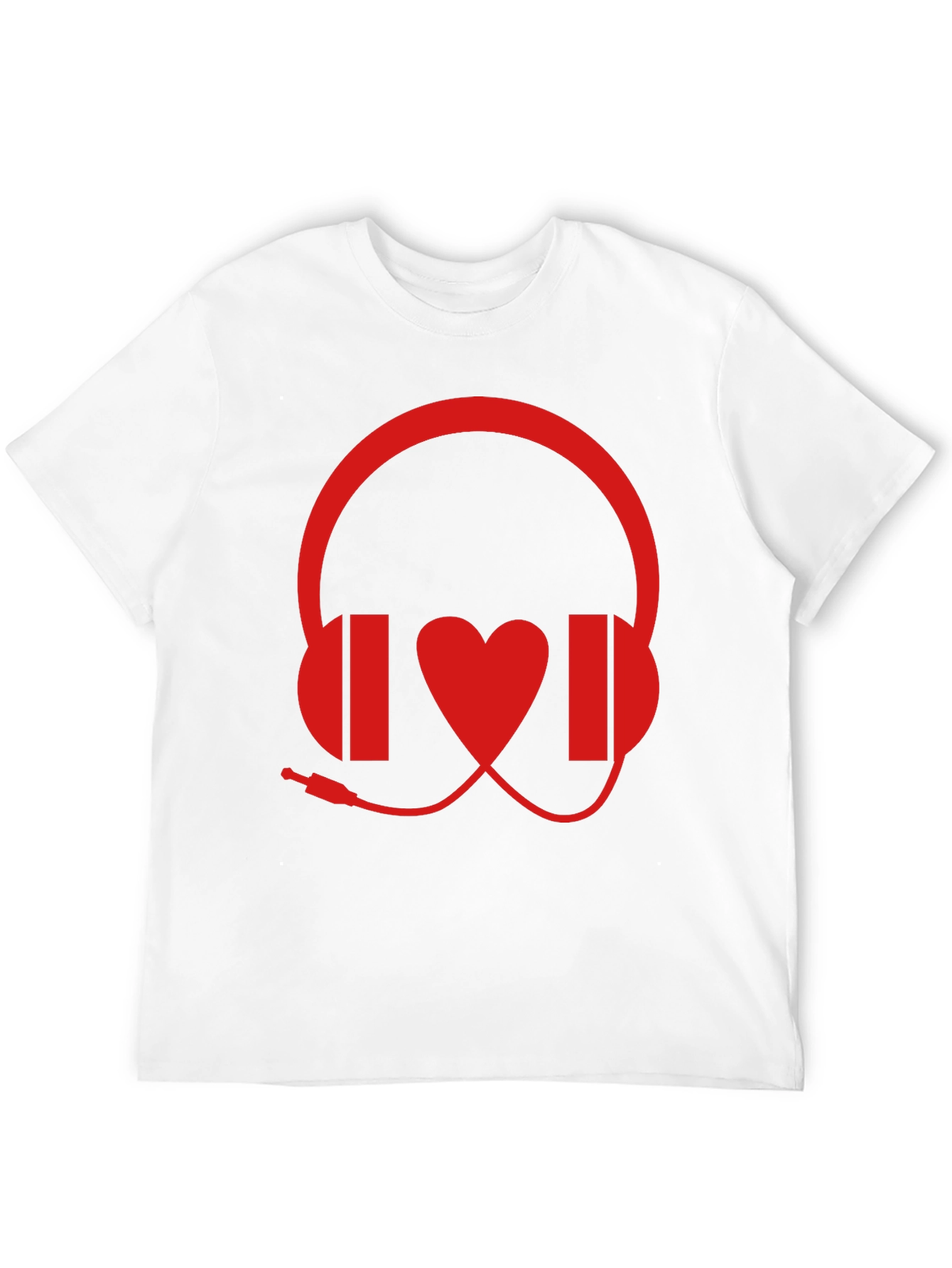 Music Lover Graphic Tee - Headphones and Heart Design