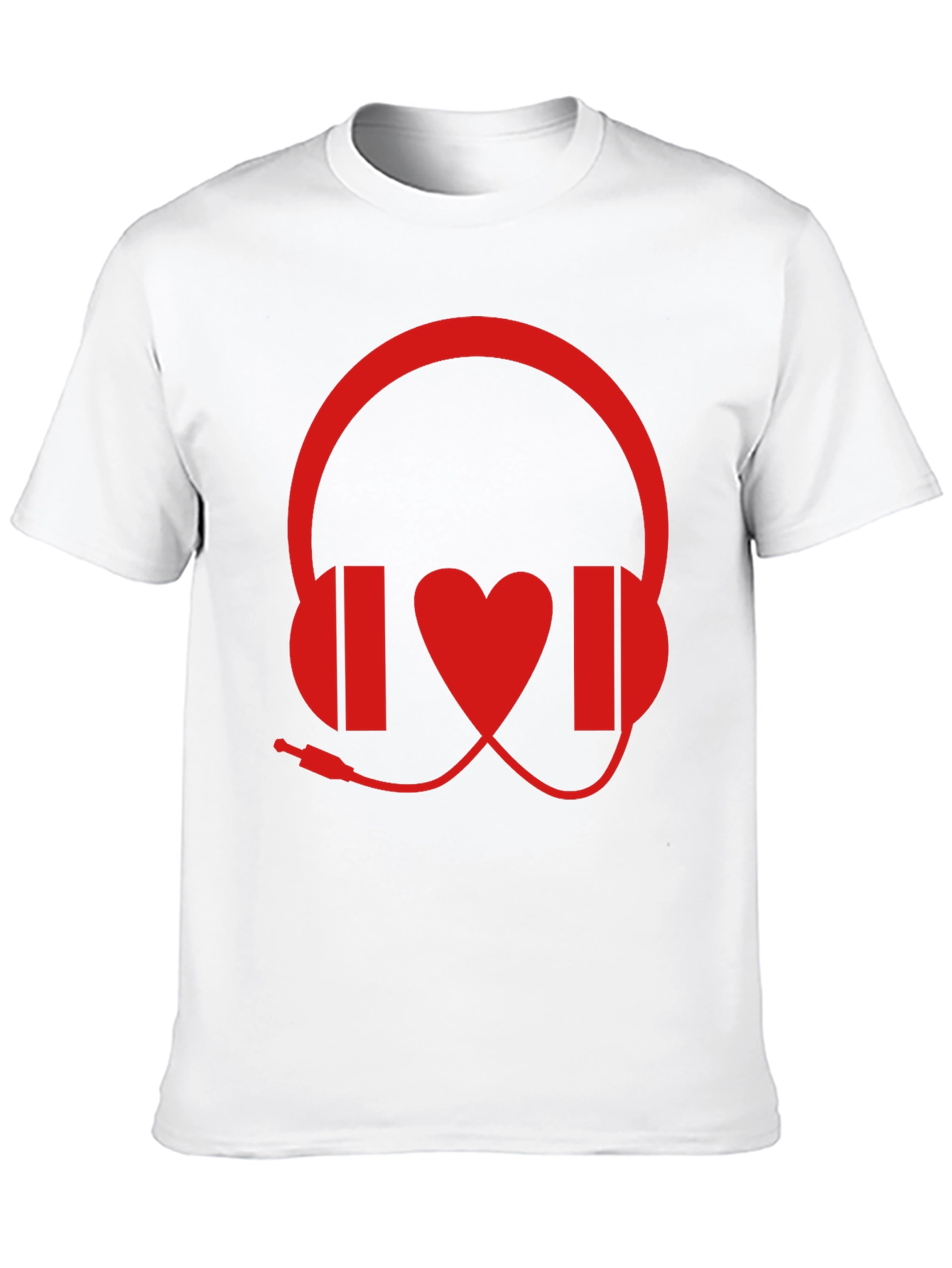 Music Lover Graphic Tee - Headphones and Heart Design
