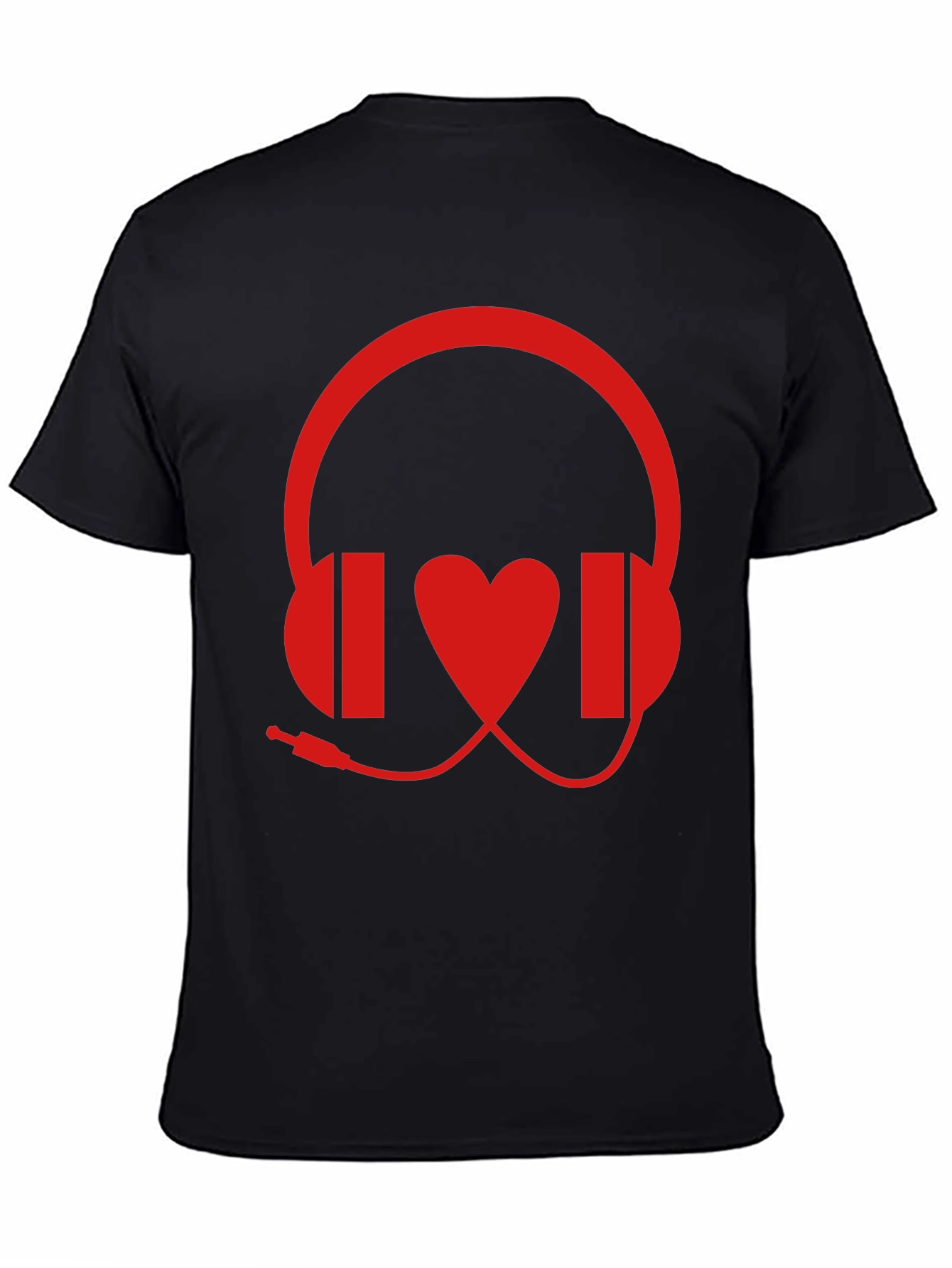 Music Lover Graphic Tee - Headphones and Heart Design