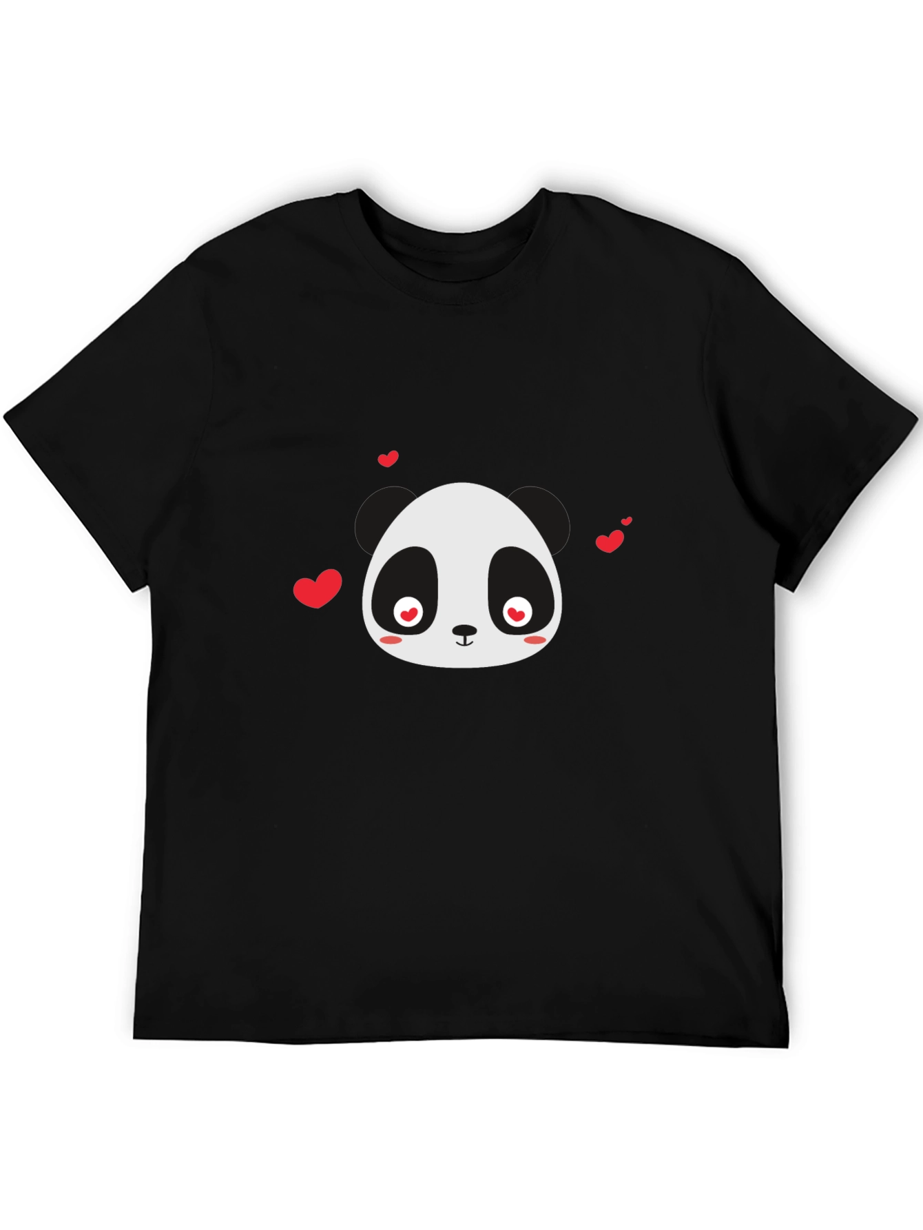 Cute Panda Love T-Shirt - Black
