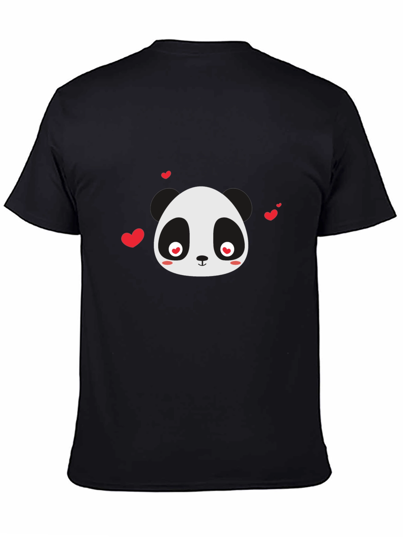 Cute Panda Love T-Shirt - Black