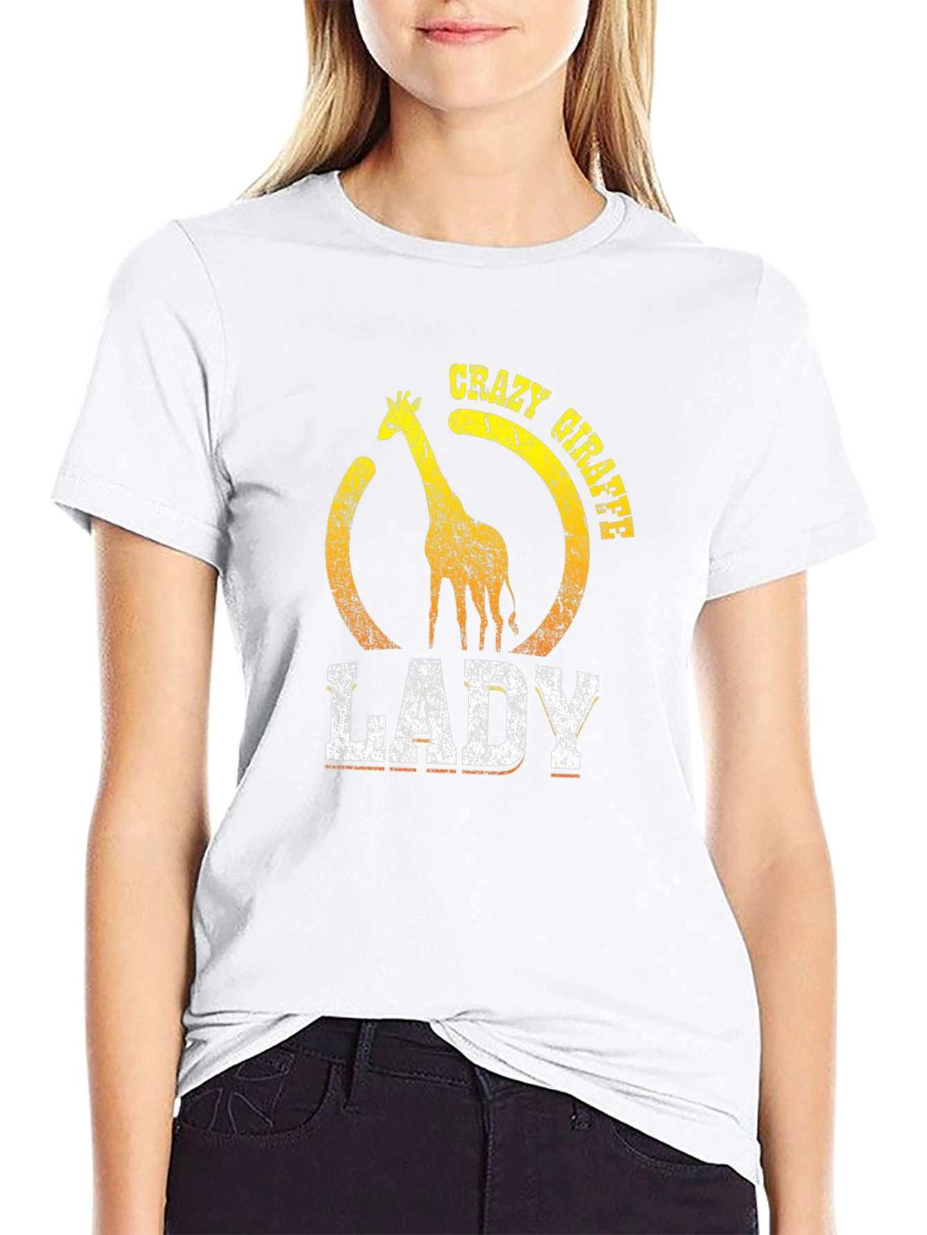 Crazy Giraffe Lady Graphic Tee