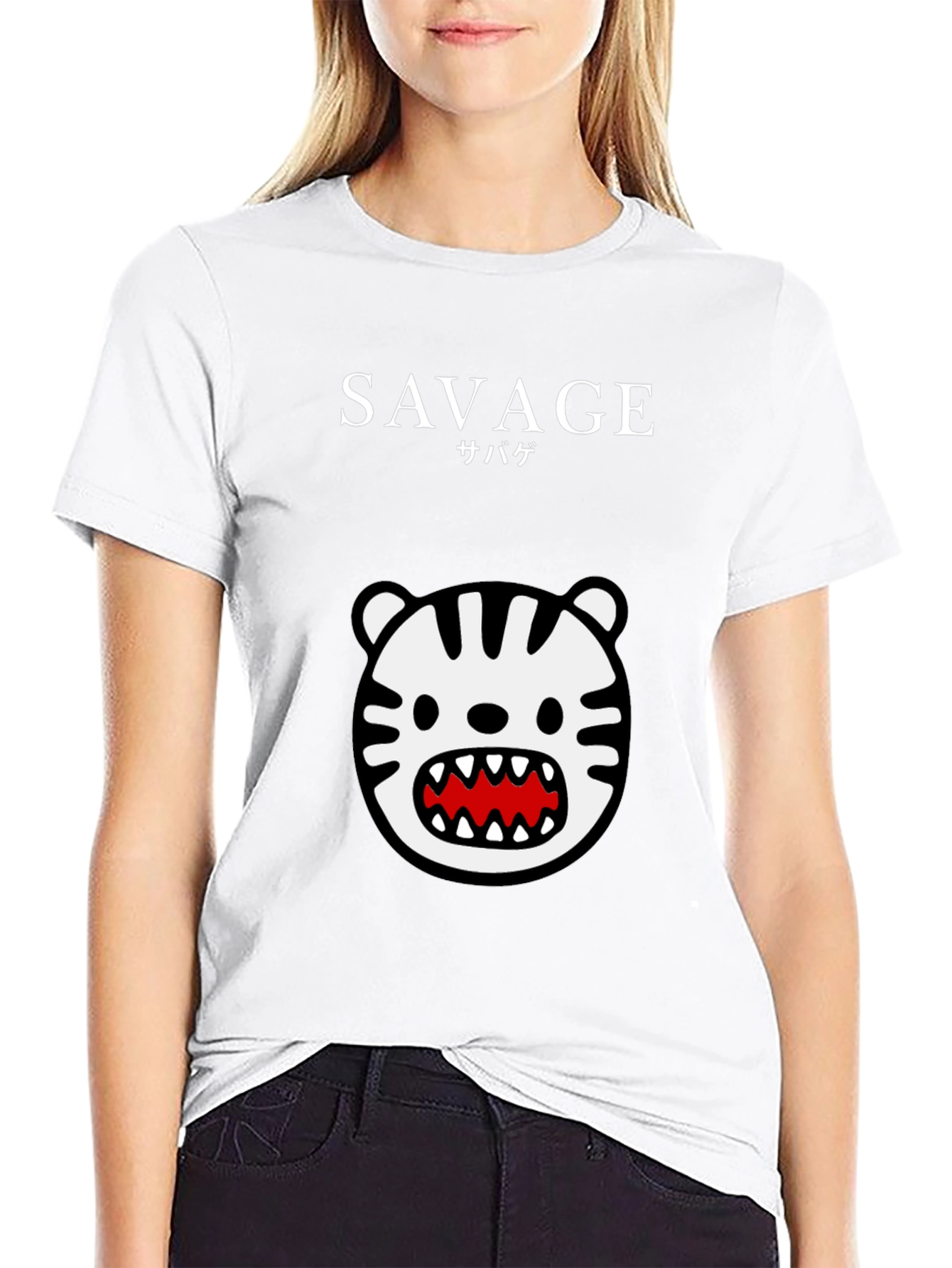 Savage Tiger Graphic Tee - Black Short Sleeve