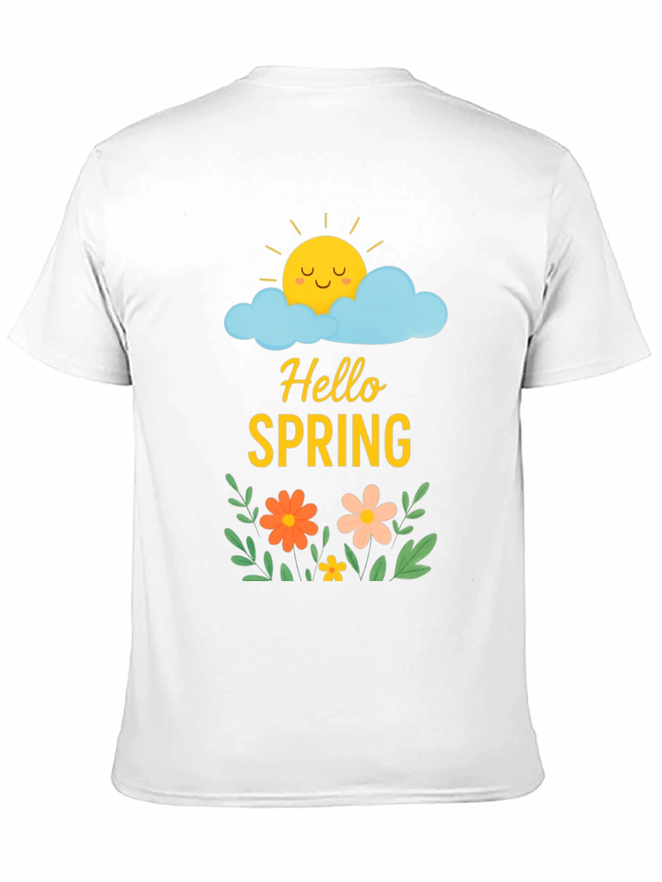 Hello Spring Graphic Tee - Black Cotton T-Shirt