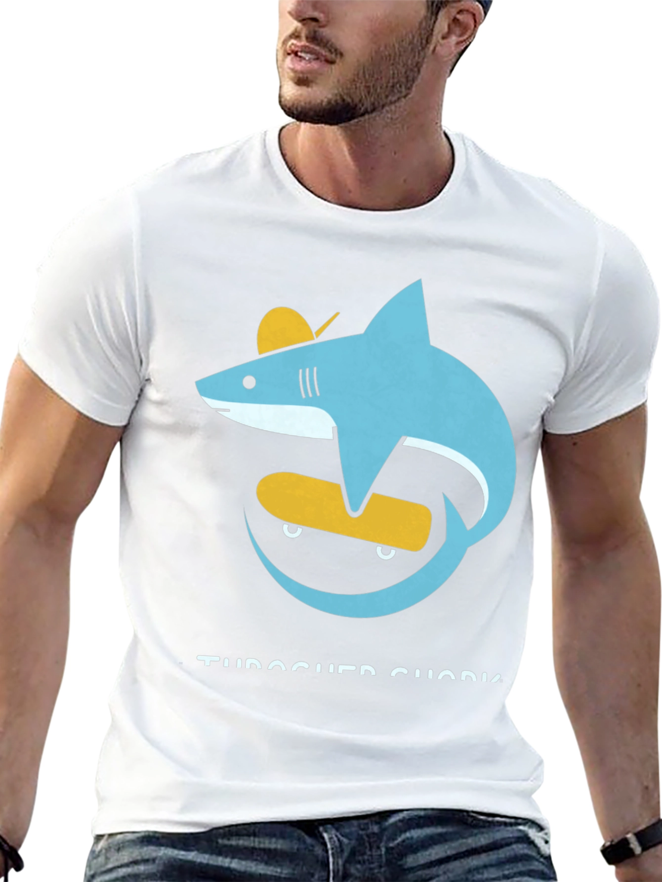 Skateboarding Shark Graphic Tee
