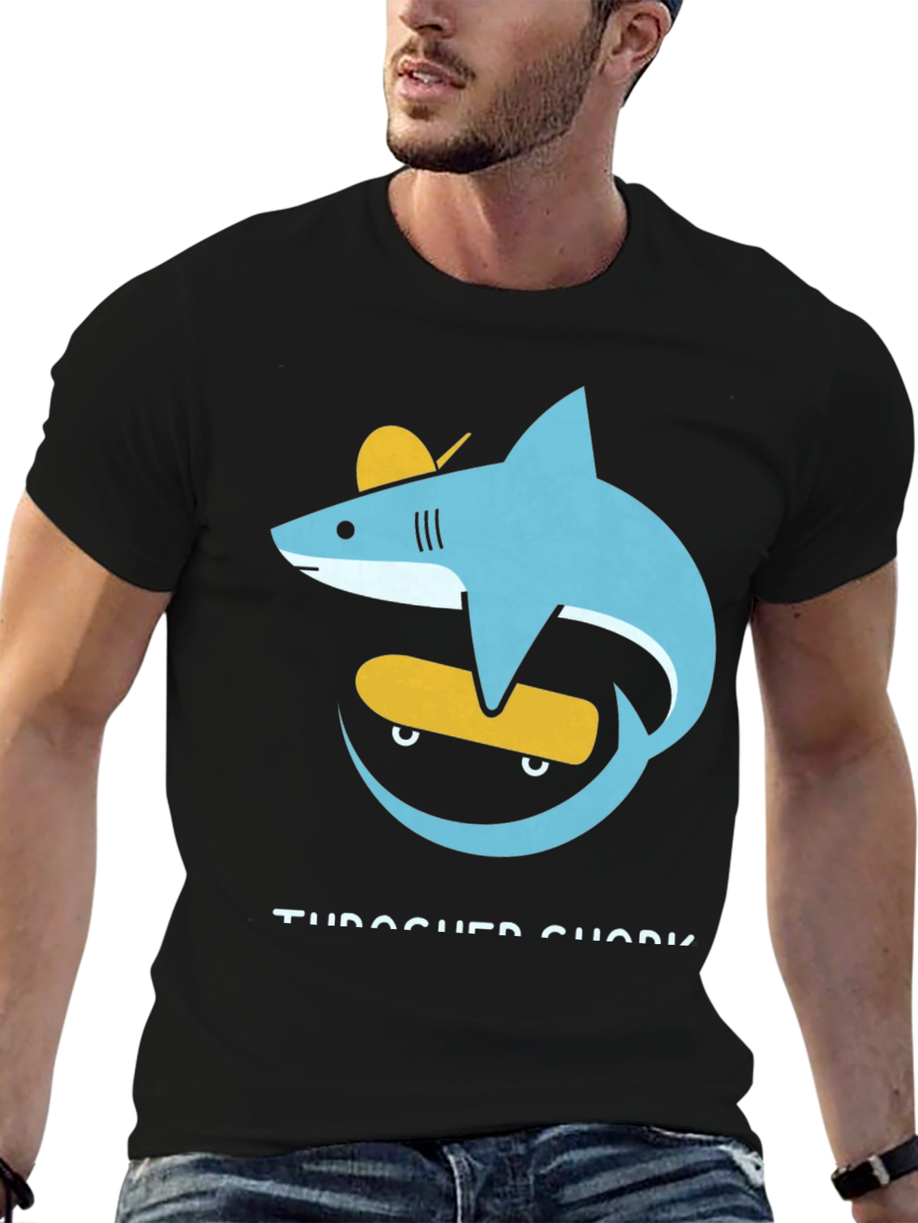 Skateboarding Shark Graphic Tee