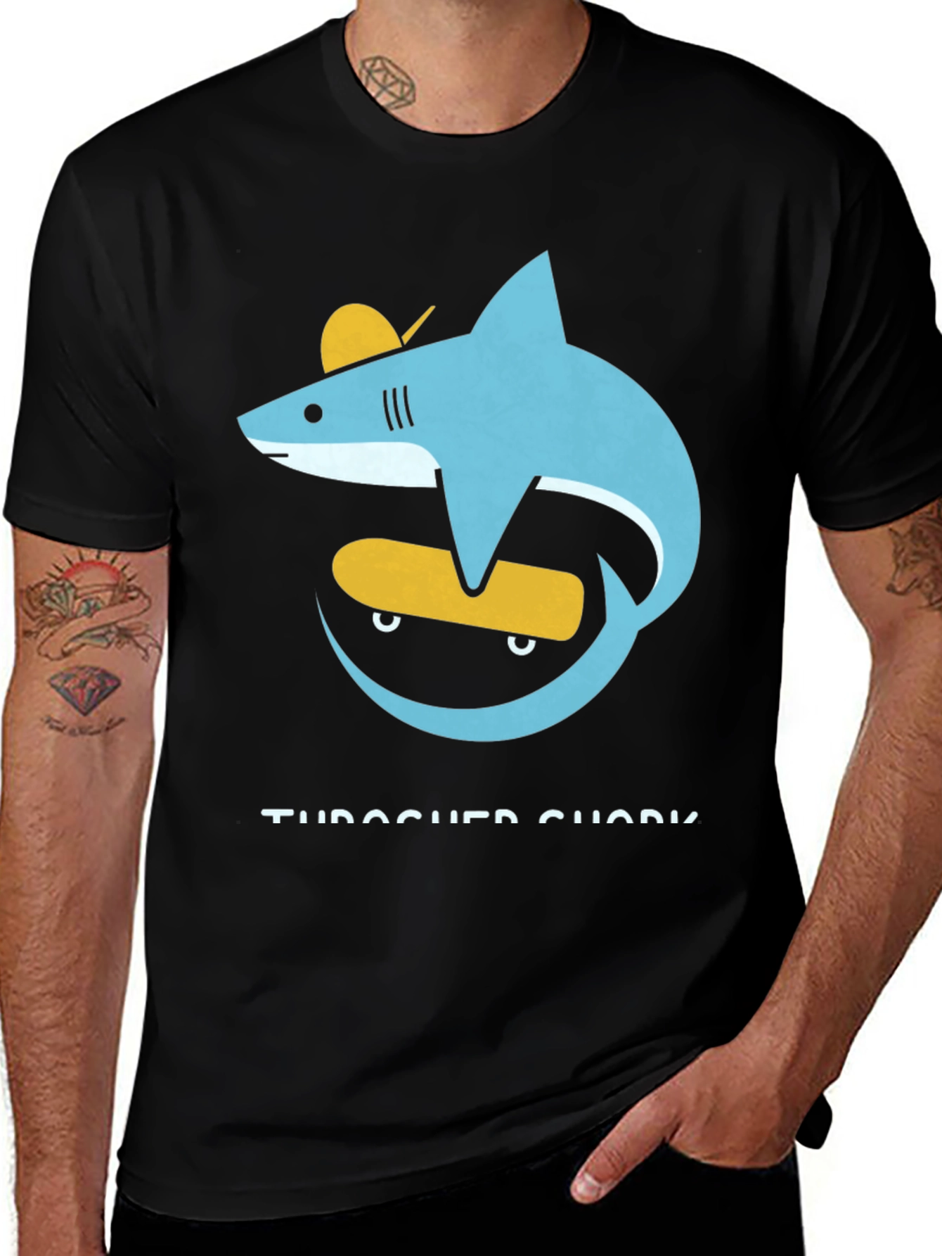 Skateboarding Shark Graphic Tee