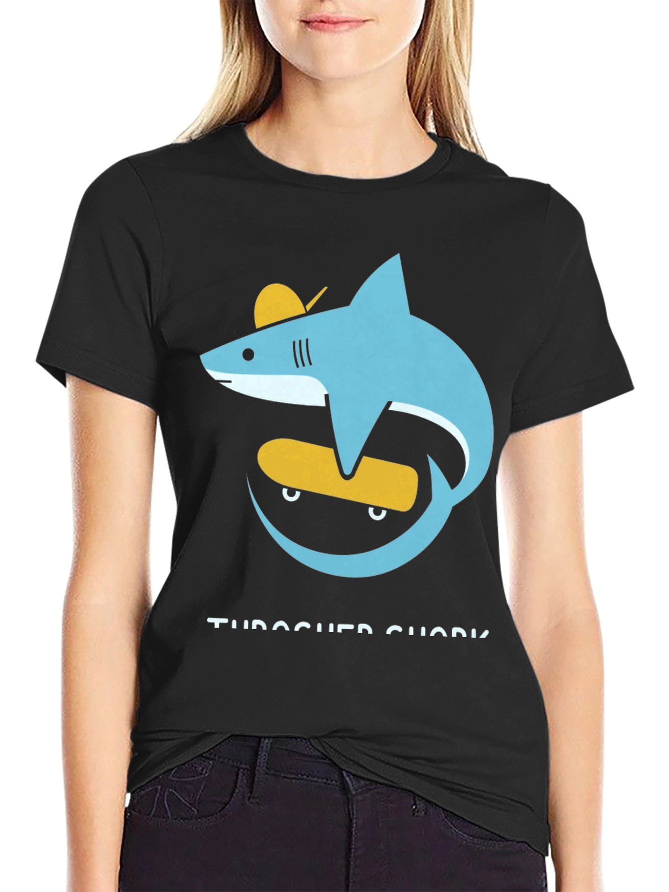Skateboarding Shark Graphic Tee