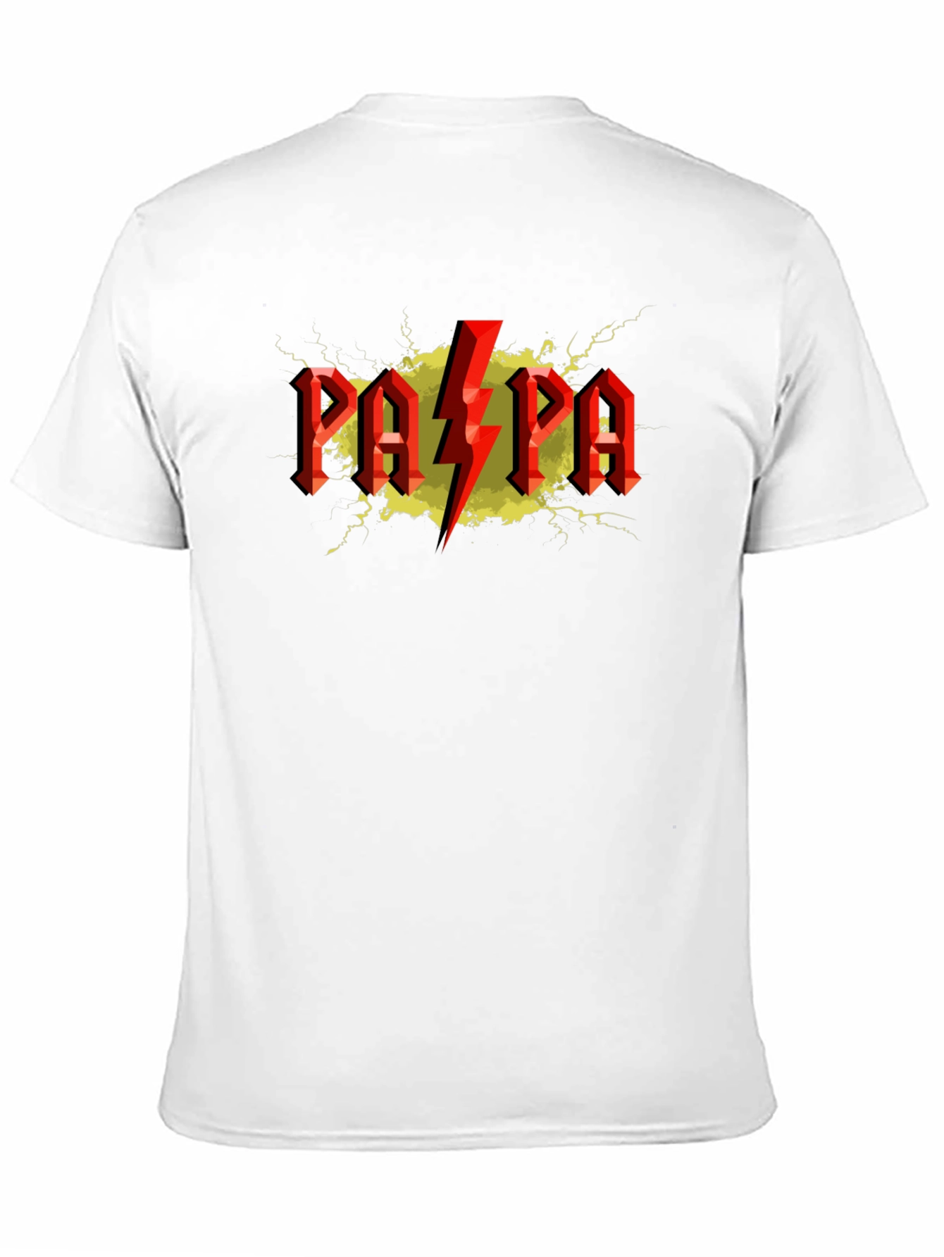Papa AC DC Style Graphic T-Shirt - Black