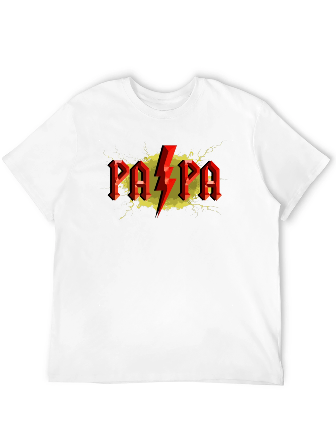 Papa AC DC Style Graphic T-Shirt - Black