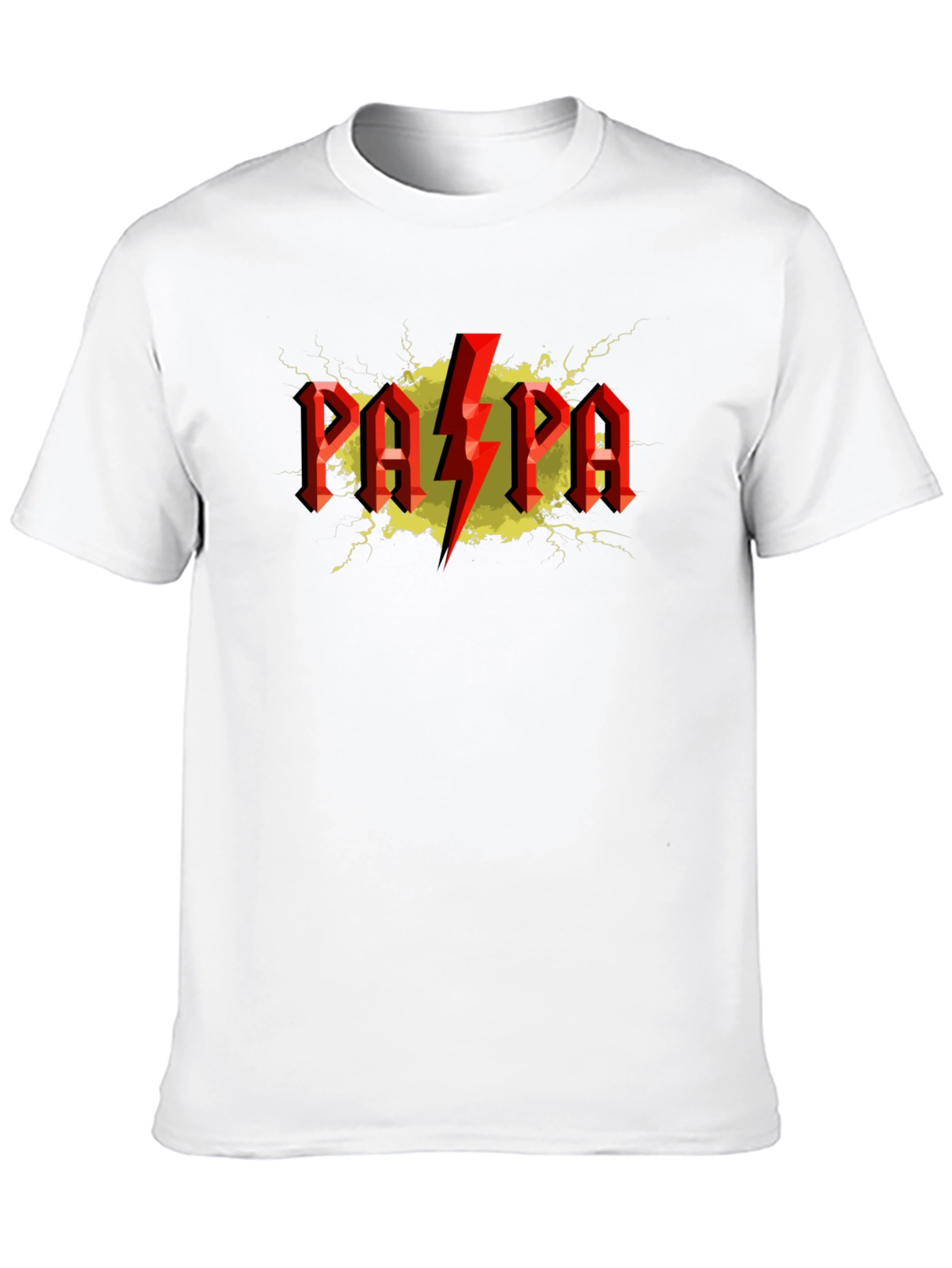 Papa AC DC Style Graphic T-Shirt - Black