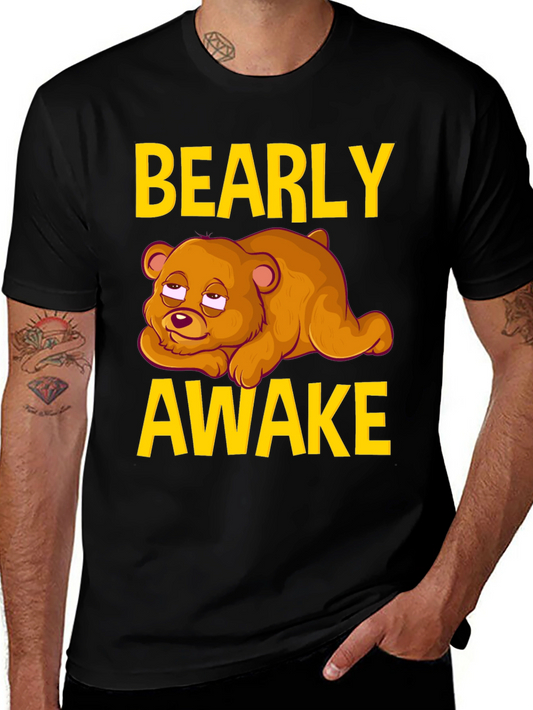 Bearly Awake Graphic Tee - Funny Sleepy Bear T-Shirt