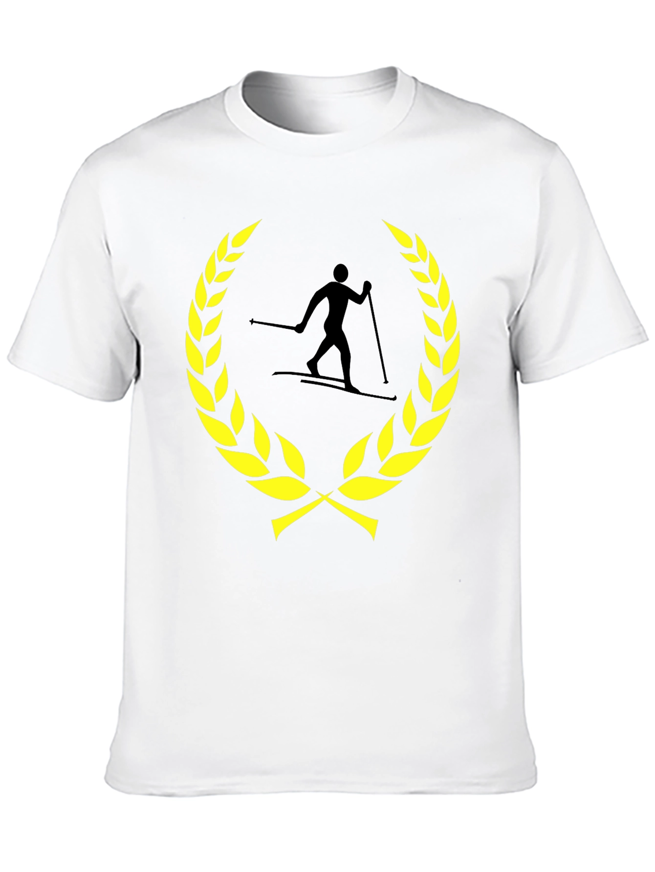 Skiing Champion T-Shirt - Black Cotton Blend Tee
