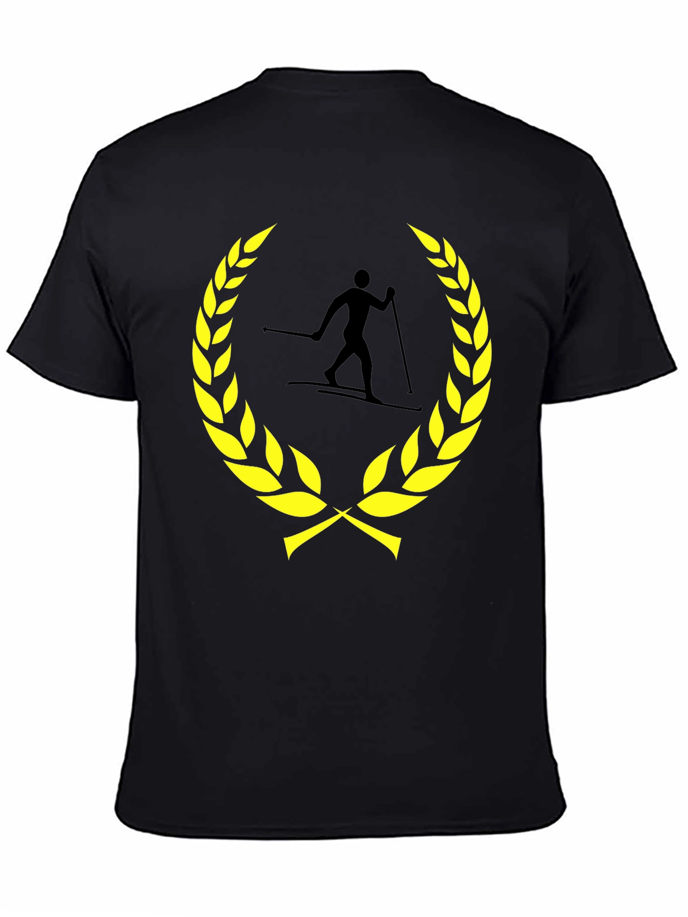 Skiing Champion T-Shirt - Black Cotton Blend Tee